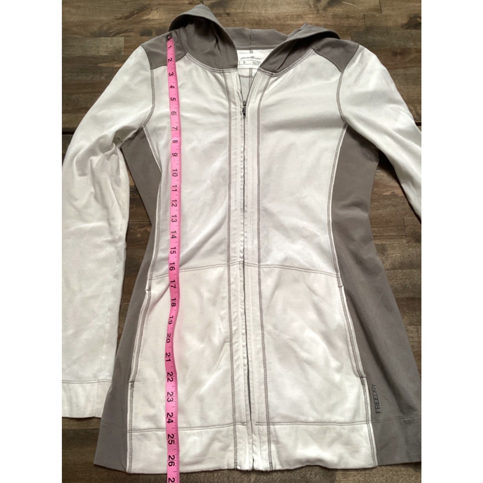 Eddie Bauer VINTAGE Eddie Bauer Jacket Women XS White Gray Full Zip Hooded Active Regular Seasonal Outdoor Athleisure Pockets Size XS / US 0-2 / IT 36-38 - 7 Thumbnail