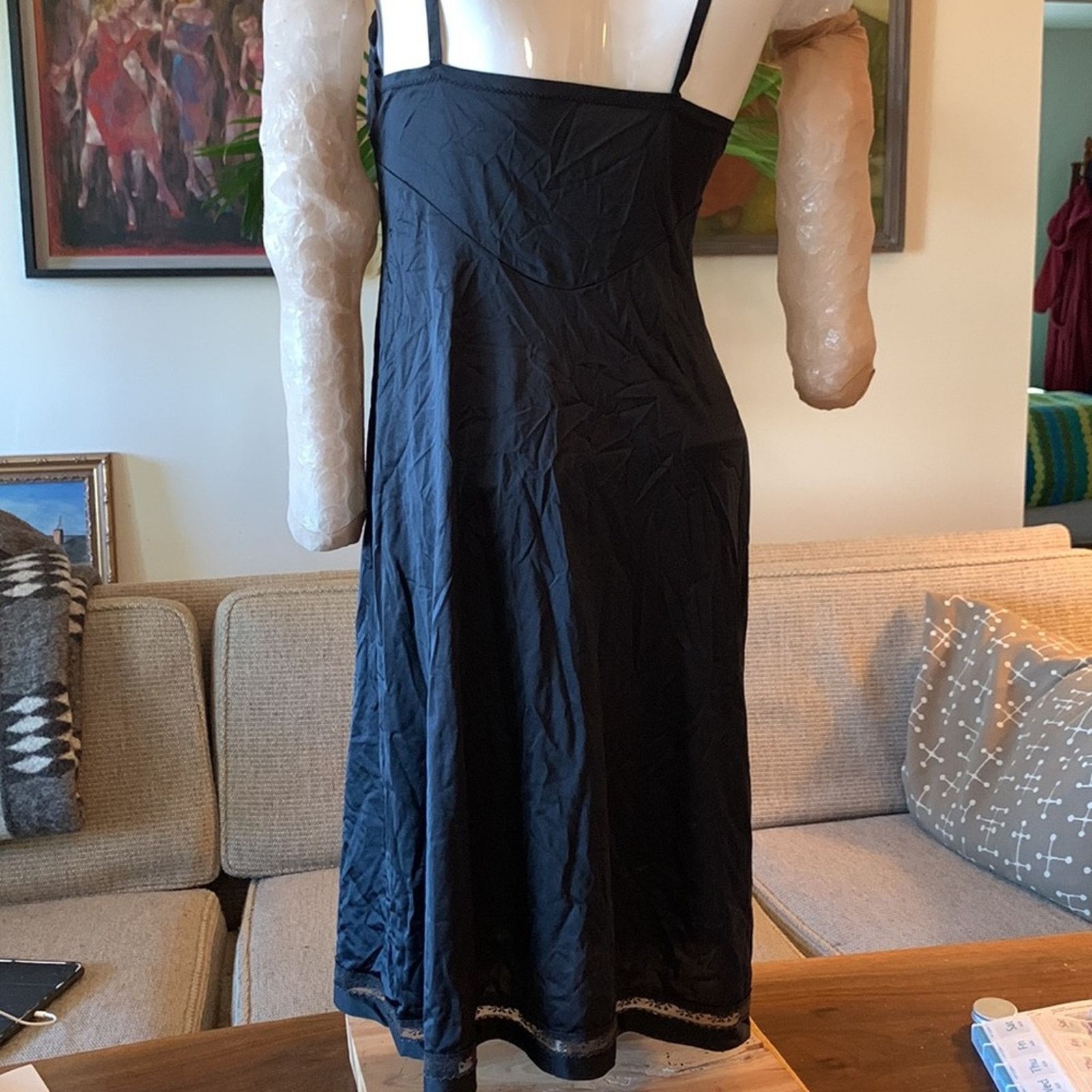 Vintage 60’S vintage black slip slipdress chemise nighty Size XS / US 0-2 / IT 36-38 - 13 Thumbnail