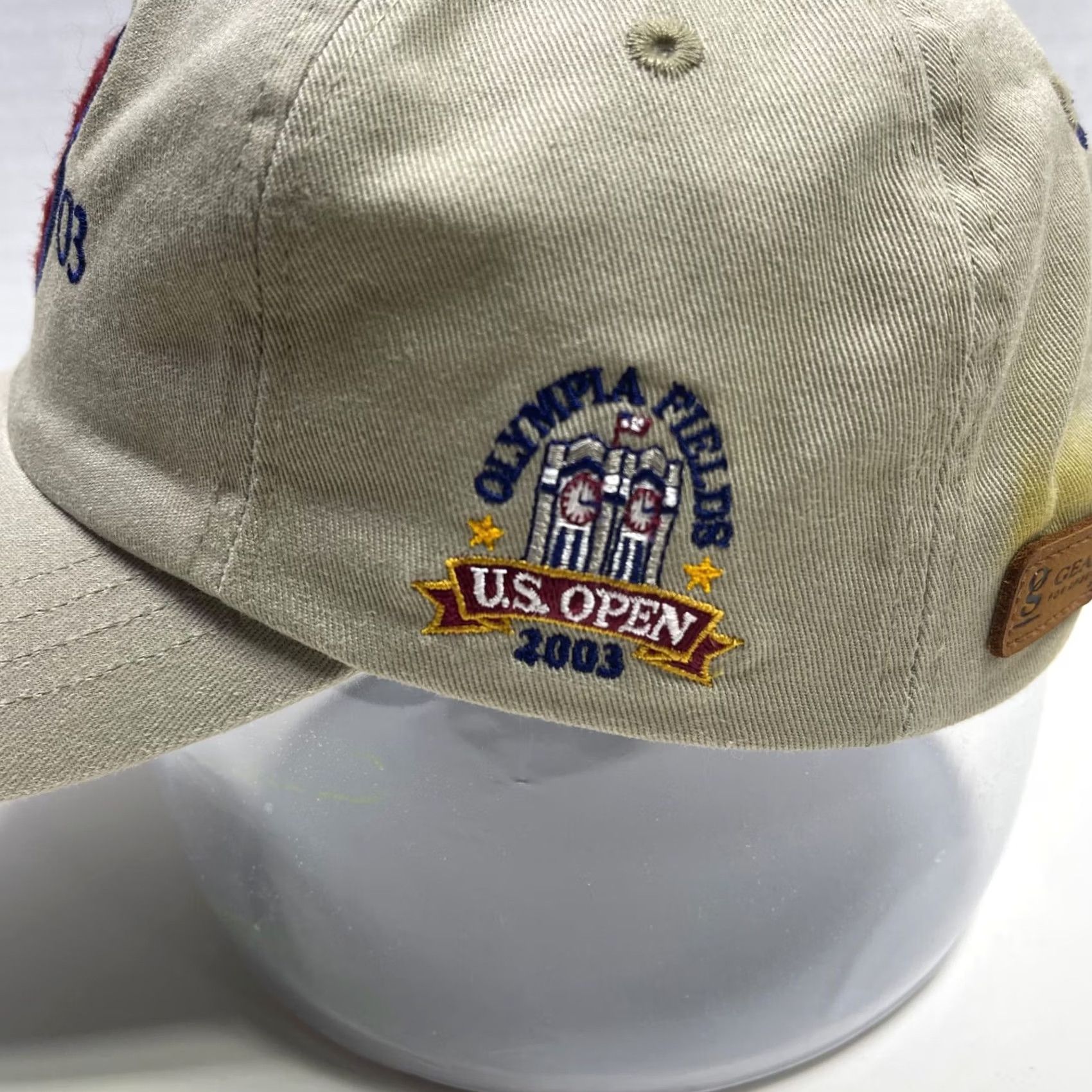 Vintage VINTAGE 2003 US Open Golf Hat Cap Beige Leather Patch Mark Jackson Chicago Illinois Mens One Size Adjustable Cotton Size ONE SIZE - 4 Thumbnail