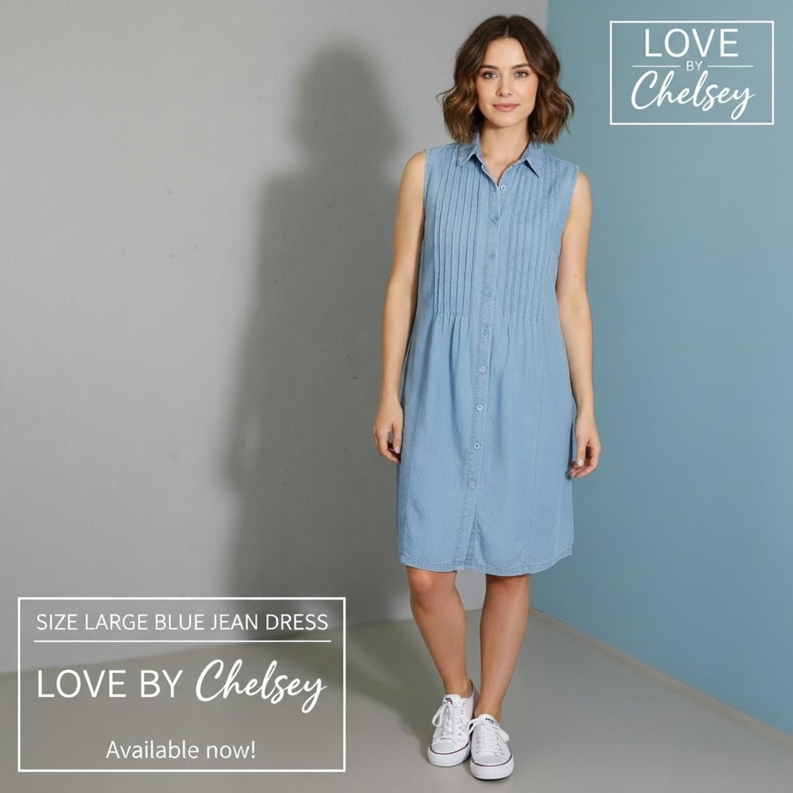 Other Love by Chelsey Size Large Blue Jean Sleeveless Dress Size L / US 10 / IT 46 - 1 Thumbnail