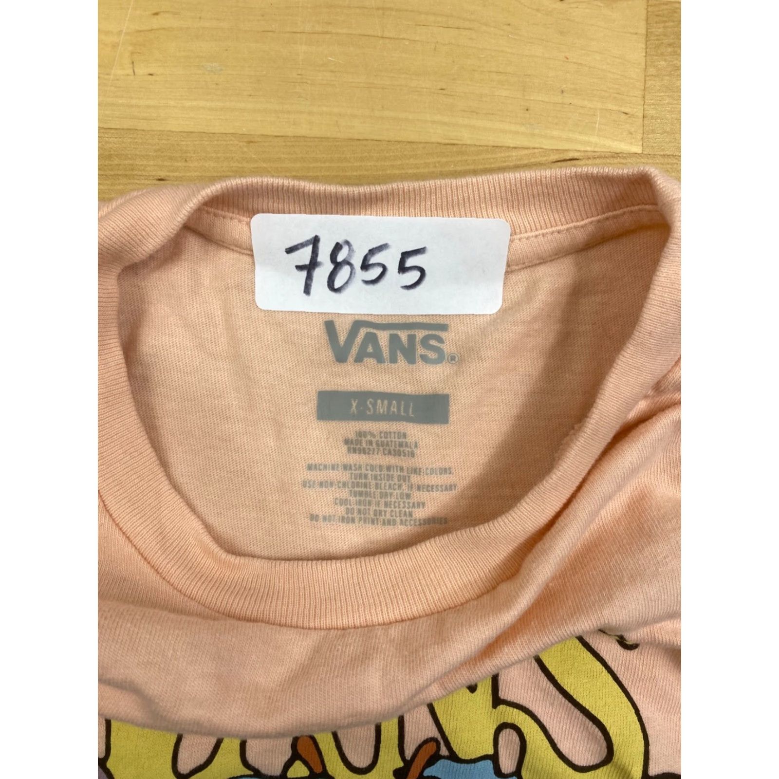Vans VANS Shirts Womens XS Peach Off The Wall T Shirt Psychedelic Trippie Shrooms 7855 Size XS / US 0-2 / IT 36-38 - 3 Thumbnail