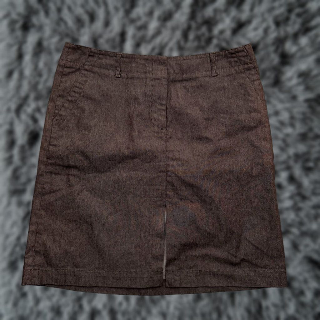 Kenneth Cole VINTAGE Kenneth Cole Skirt 8 Women Short Brown 90s Y2K Office Chic Minimalist Business Casual Womens Size 30" / US 8 / IT 44 - 1 Thumbnail
