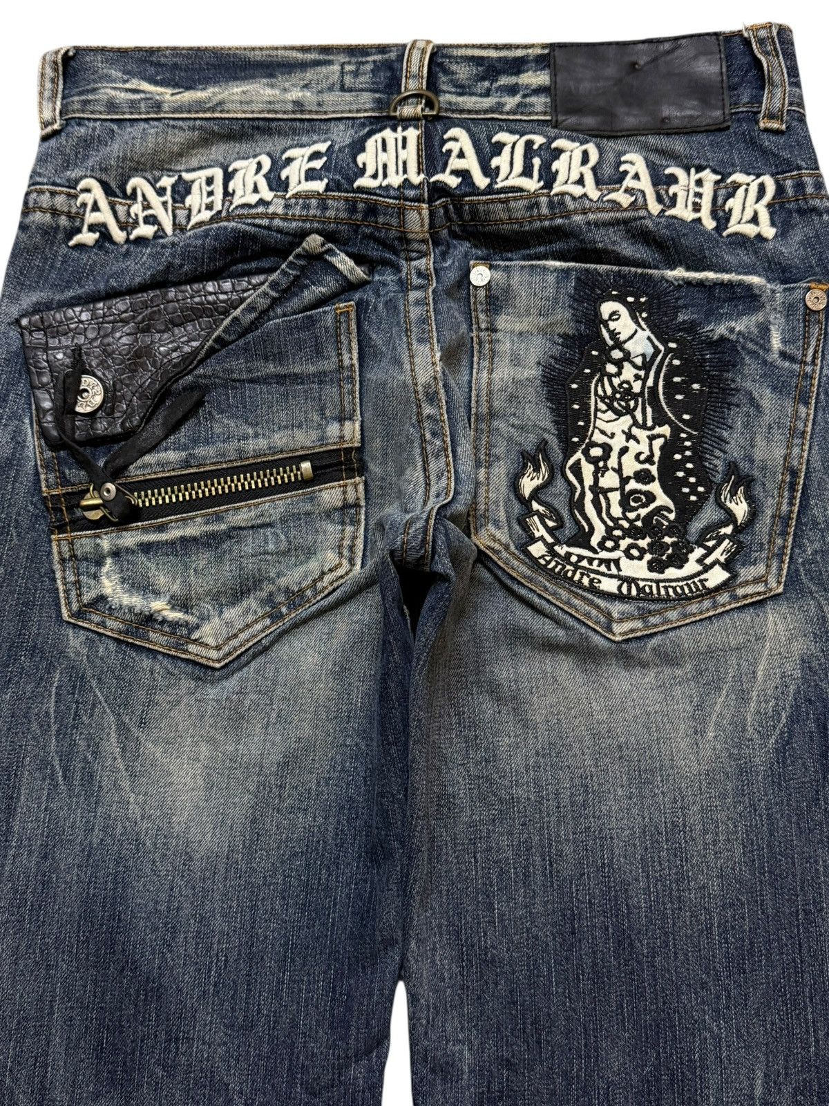If Six Was Nine Vintage 90s Japan Andre Malraur Faded Thunder Wash Bleached Size US 30 / EU 46 - 4 Thumbnail