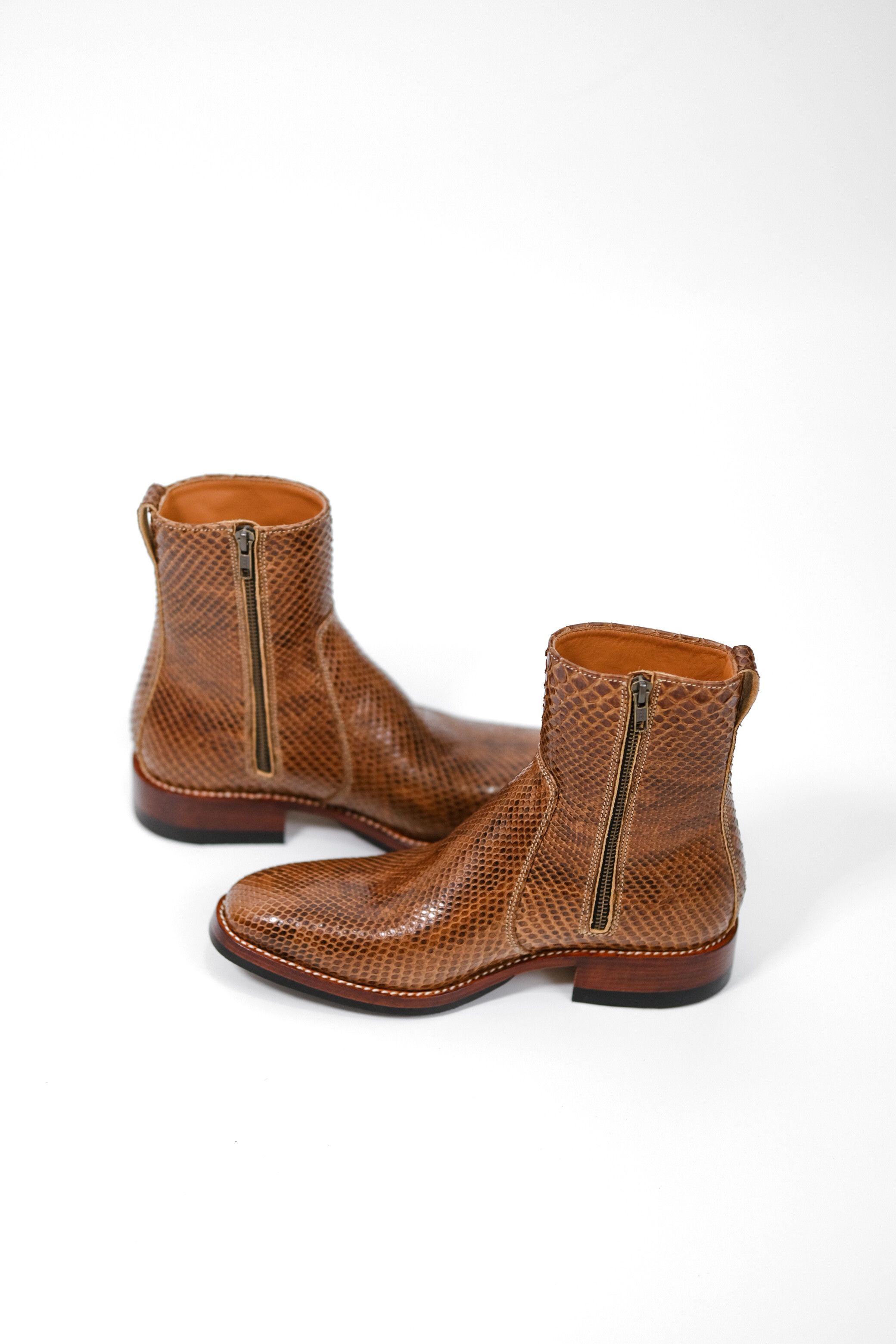 Chelsea Boots with Snake Leather Made In USA viberg