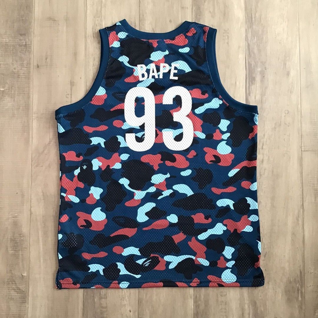 Bape BAPE Blue multi camo basketball tank top a bathing ape Size US XL / EU 56 / 4 - 2 Thumbnail