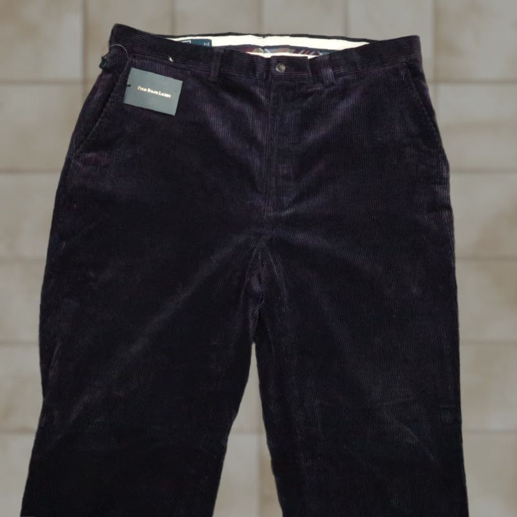 Polo Ralph Lauren VINTAGE Polo Ralph Lauren Pants Men 35x30 Purple Corduroy PRL Cords Straight Size US S / EU 44-46 / 1 - 1 Thumbnail