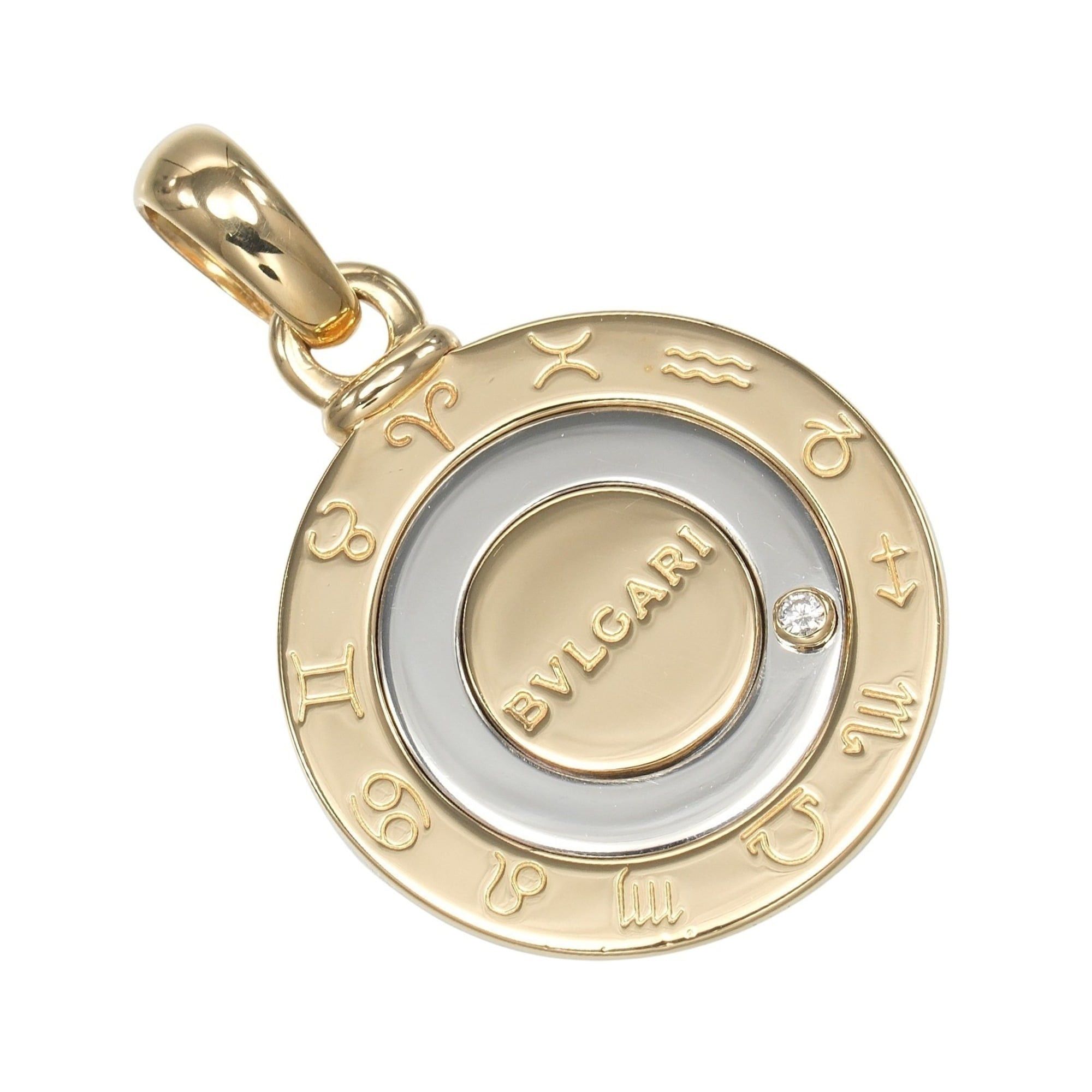 Bvlgari Bvlgari Horoscope Pendant Top, 18K Yellow Gold with Diamonds and Stainless Steel, Approx. 10.4g, BVLGARI Size ONE SIZE - 1 Thumbnail