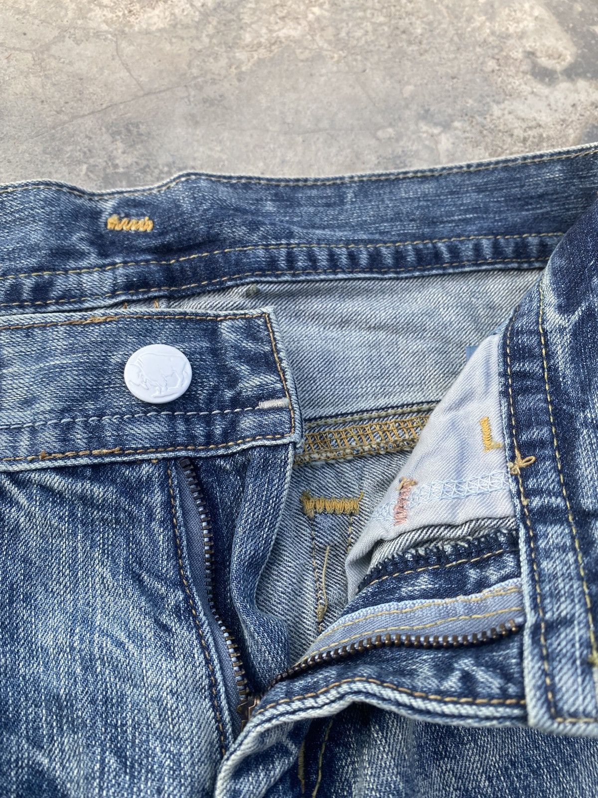 Japanese Brand BRAPPERS Distressed Boyfriend Jeans Size 29" - 8 Thumbnail