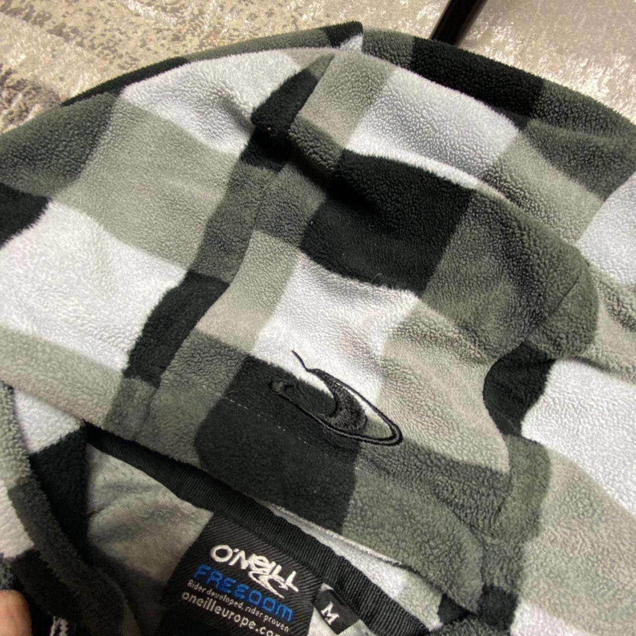 O'Neill 00s O'Neill Checkered Zip Fleece Hoodie Grey/Black M Size US M / EU 48-50 / 2 - 6 Thumbnail