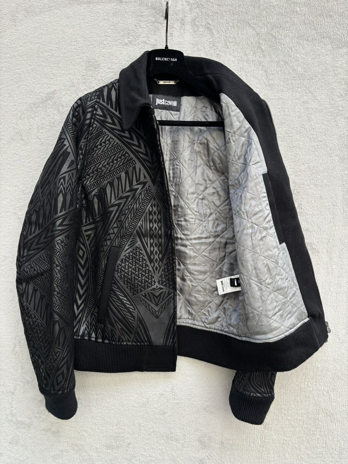 Just Cavalli AW 2014 Just Cavalli Geometric Tribal Embossed Bomber Jacket Size US M / EU 48-50 / 2 - 4 Thumbnail