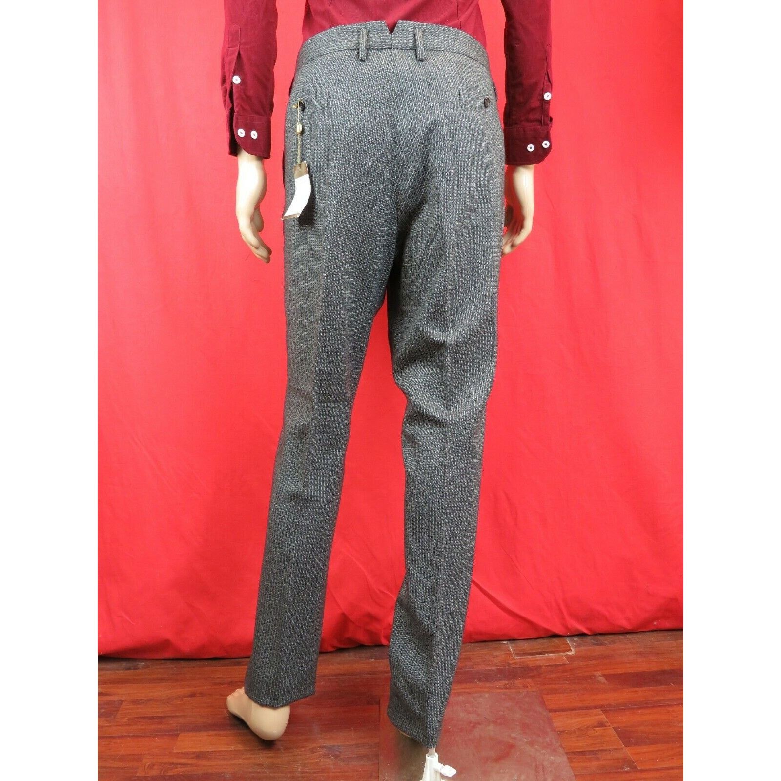 Gucci GUCCI 244181 GRAY STRIPED WOOL CLASSIC PANTS 50 W 36 Size US 34 / EU 50 - 3 Thumbnail
