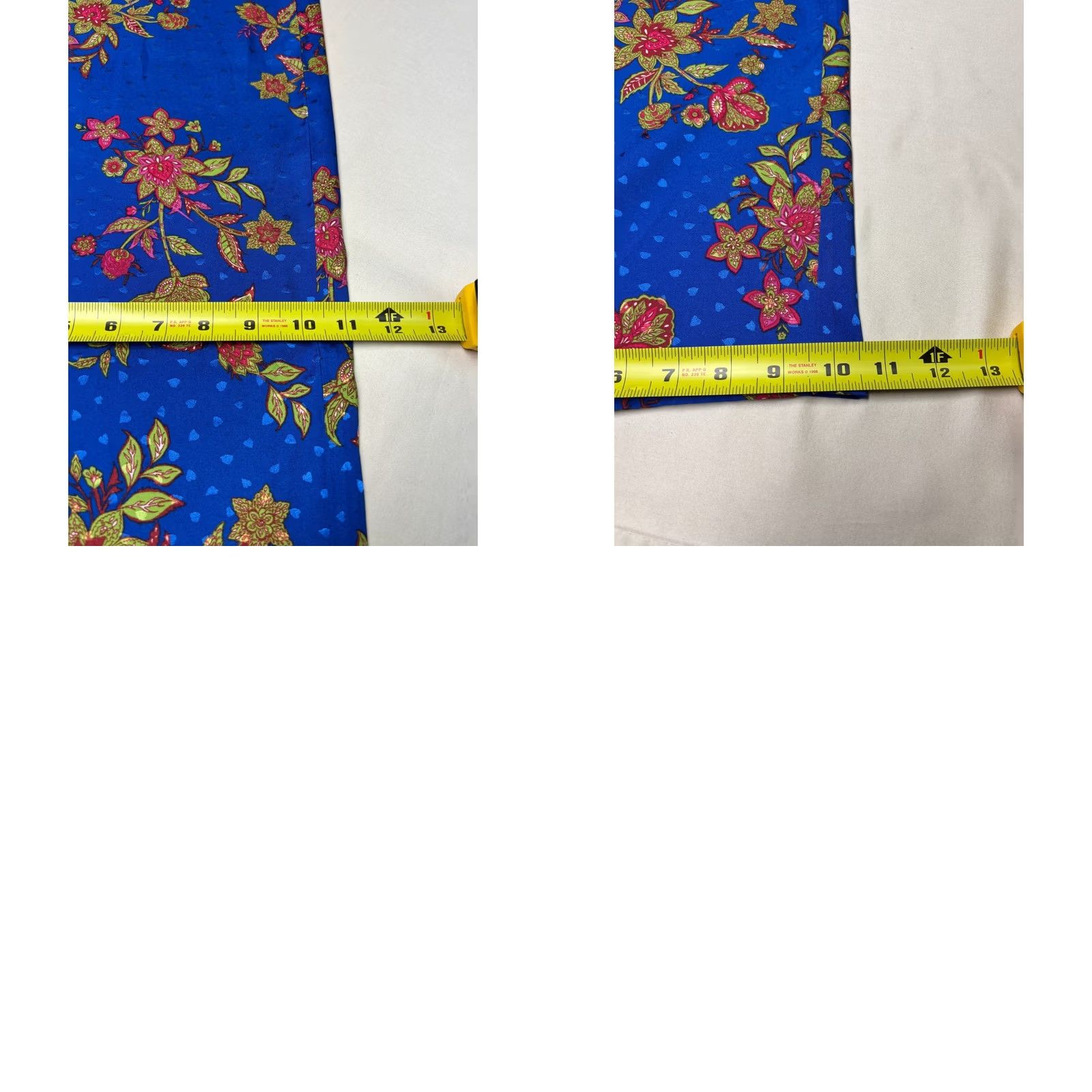 Sugar Sugar Lips Blue Floral Strawberry Wide Leg High Waist Pants Womens S White L31 S Multicolor Floral 90s? Size 28" / US 6 / IT 42 - 8 Thumbnail