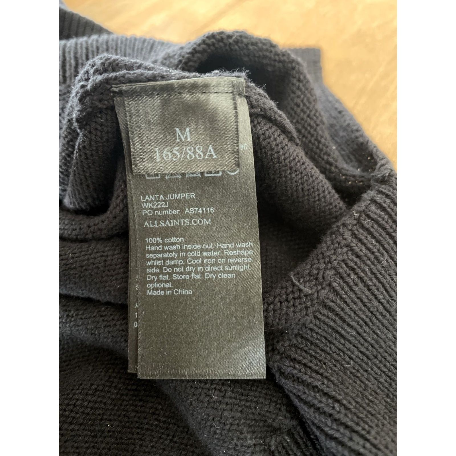 Allsaints AllSaints Black Lanta Jumper Sweater Women M Crew Neck Raglan Long Sleeve Knit Cotton Pullover Casual Modern Bohemian City Size M / US 6-8 / IT 42-44 - 4 Thumbnail
