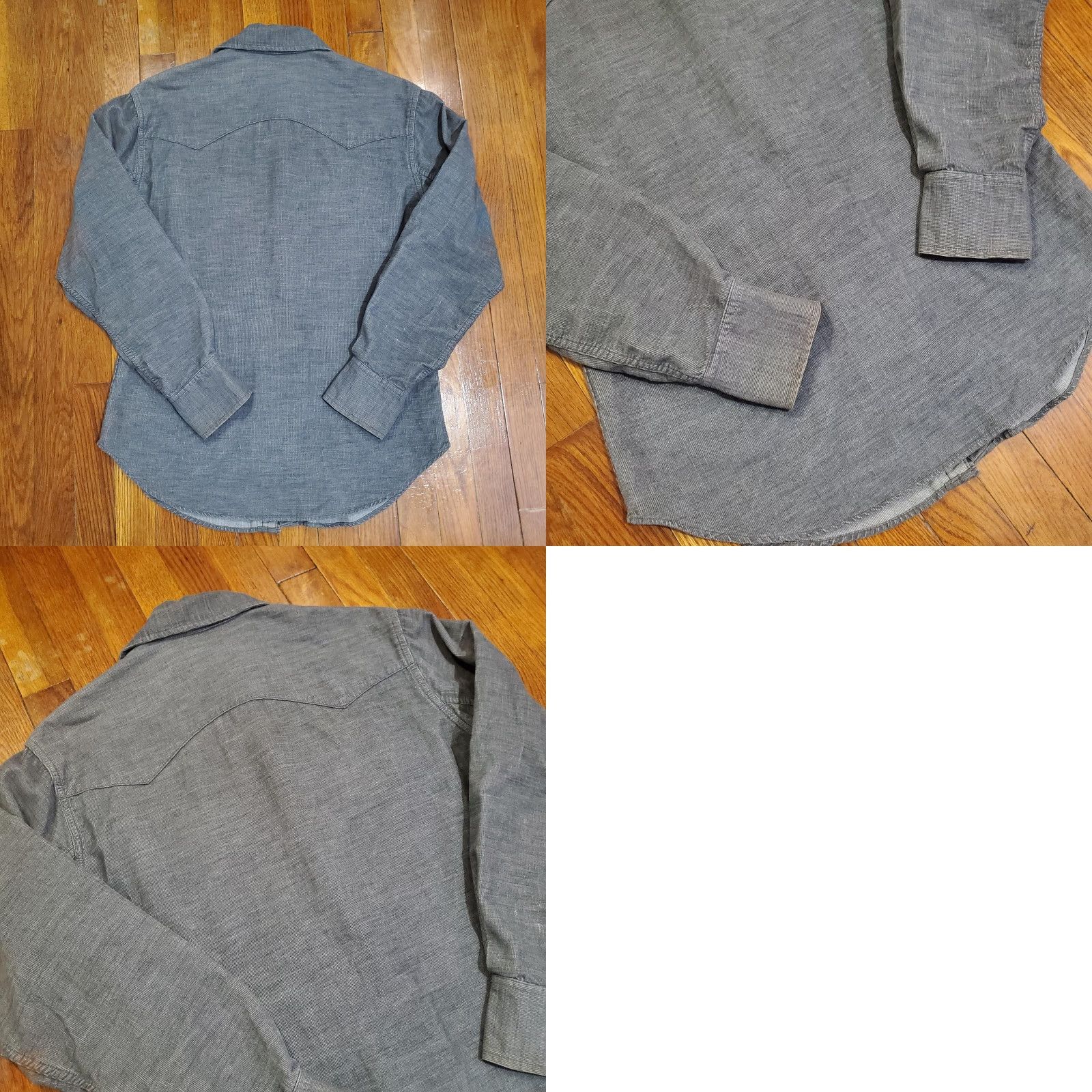Levi's VINTAGE Levi's Shirt Mens Small Gray Western Snap Button Fitted Long Sleeve Corduroy Size US S / EU 44-46 / 1 - 9 Thumbnail