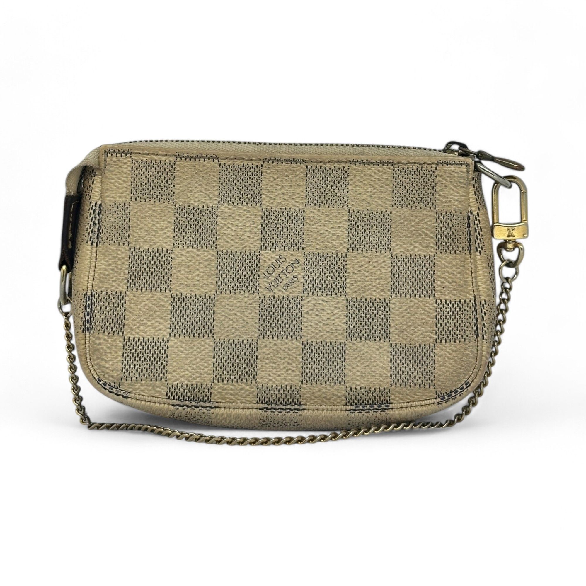 Louis Vuitton Louis Vuitton Chain Mini Bag Pochette Damier Azur Vintage Size ONE SIZE - 2 Thumbnail