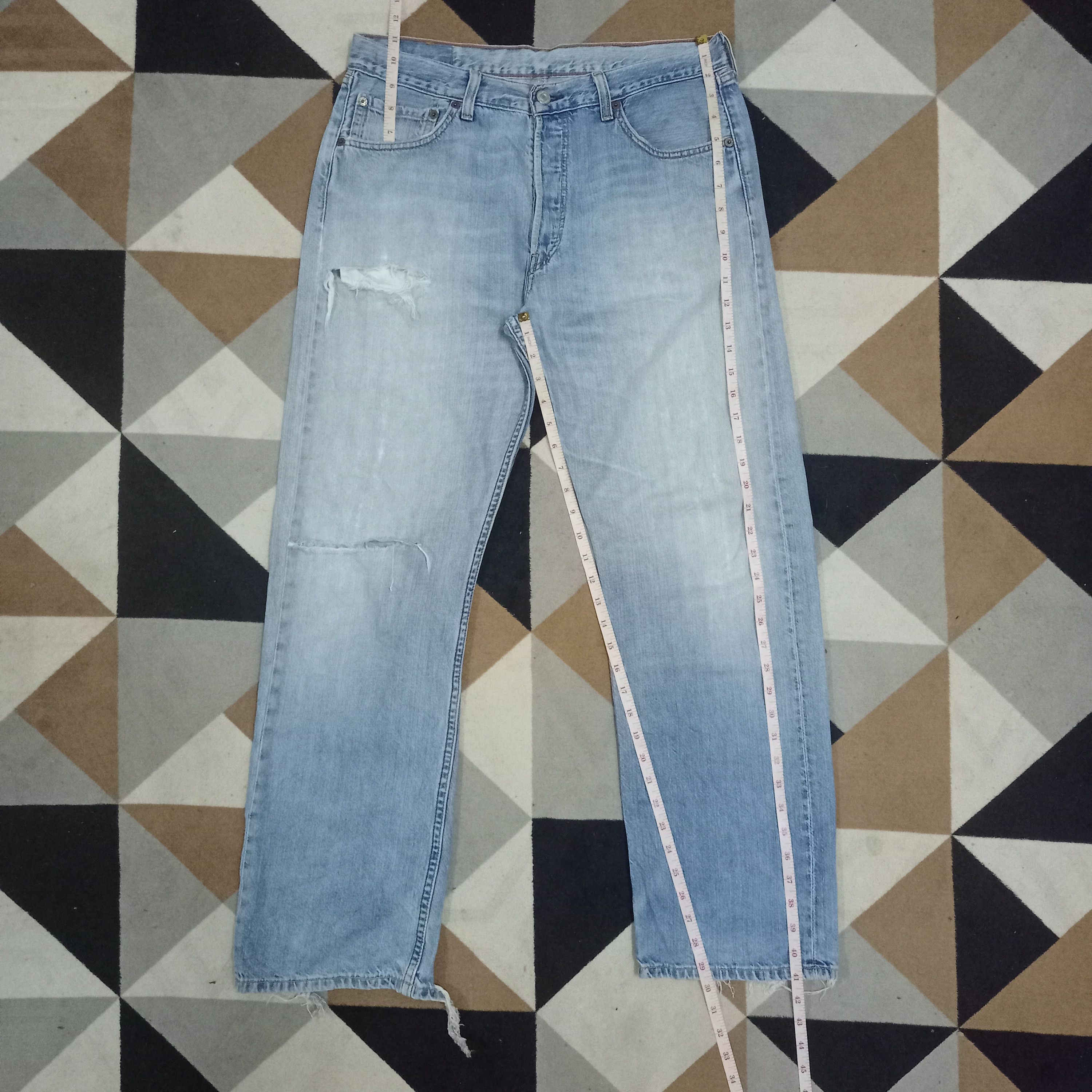 Levi's × Levi's Vintage Clothing Vintage Levis 501 Fade Wash Distressed Baggy Jeans 32x30 Size US 32 / EU 48 - 11 Thumbnail