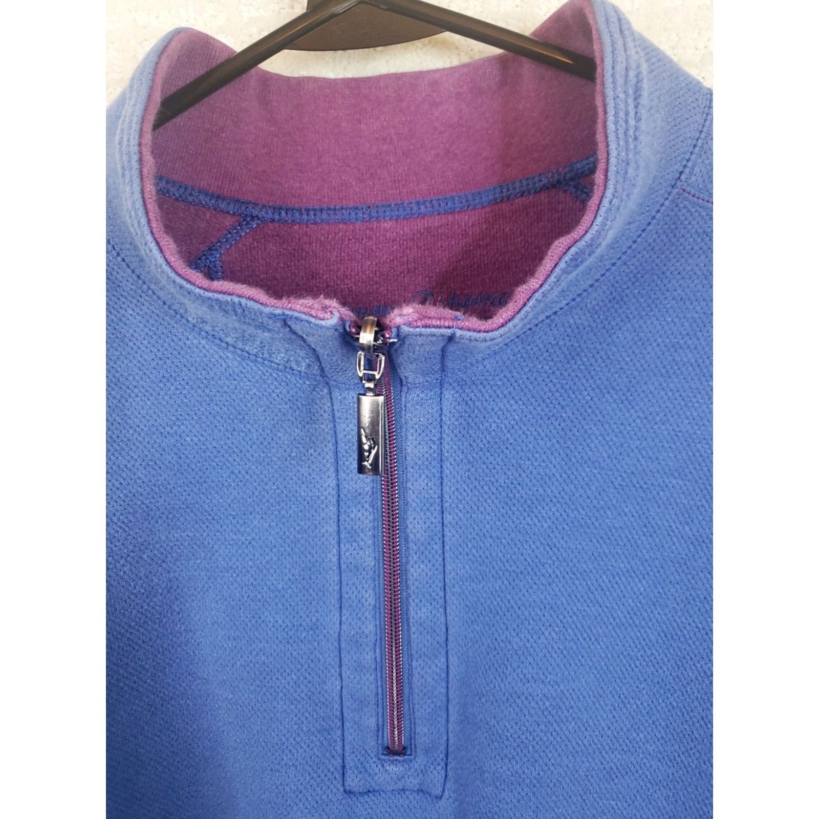 Tommy Bahama Tommy Bahama Sweater Mens XXL 2XL Reversible Quarter Zip Cadet Blue Purple Size US XXL / EU 58 / 5 - 3 Thumbnail