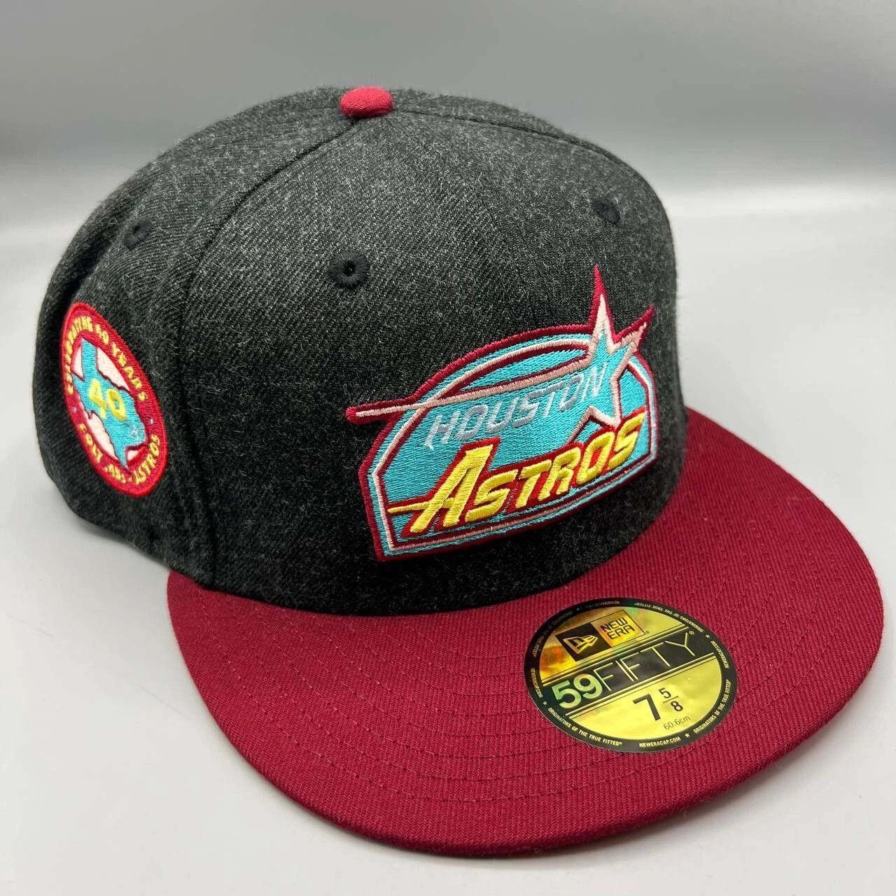 New Era Houston Astros Hat Men 7 5/8 59Fifty New Era MLB Fitted Cap Size ONE SIZE - 1 Thumbnail