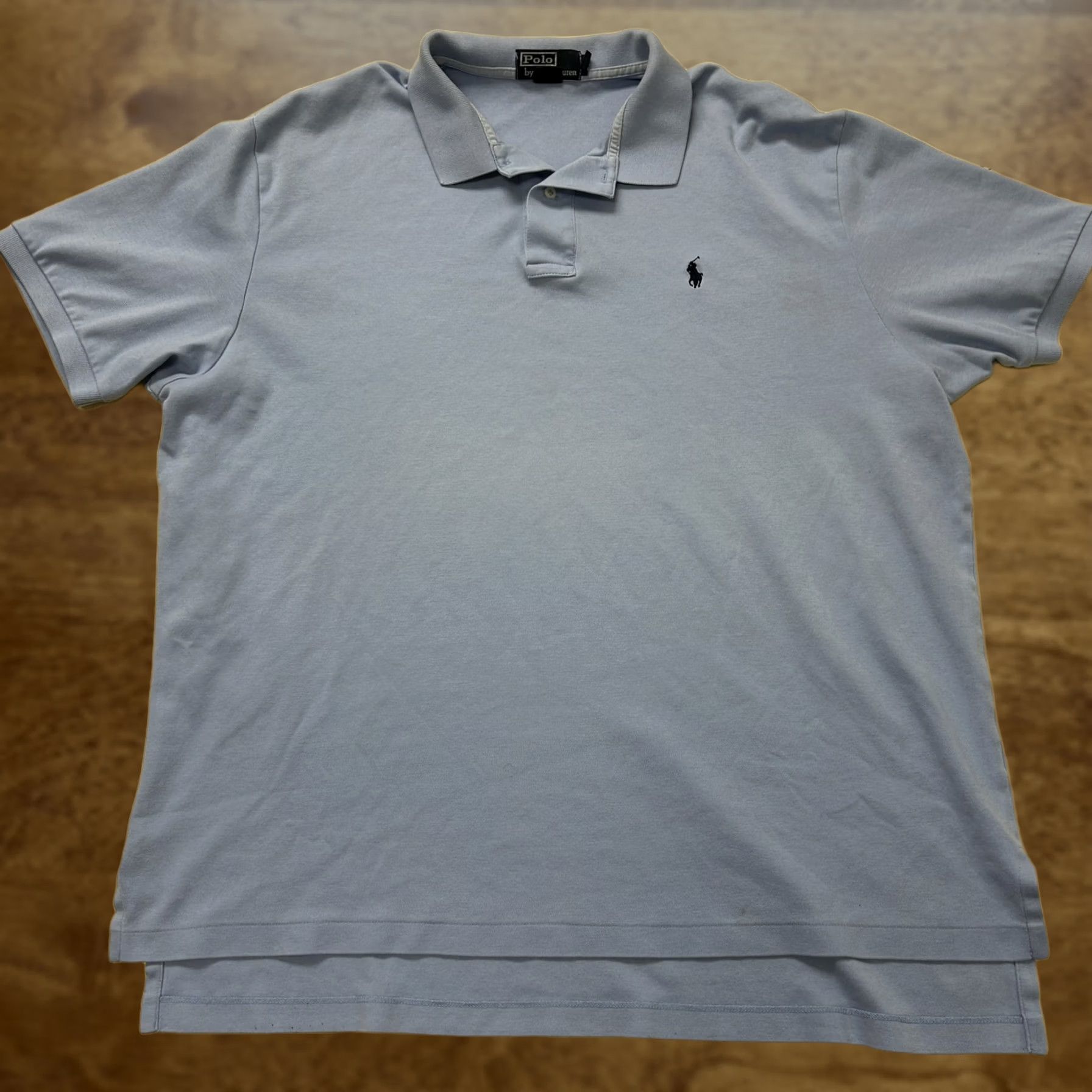 Polo Ralph Lauren VINTAGE Polo Ralph Lauren Polo Shirt Mens 2XL Blue Solid Cotton Short Sleeve Casual Size US XXL / EU 58 / 5 - 1 Thumbnail