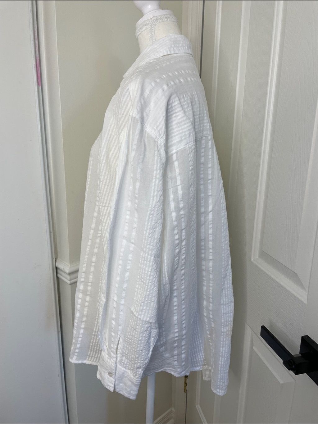 American Eagle Outfitters NWT Aerie Seersucker Oversized Cover-Up Button Down Shirt M Size M / US 6-8 / IT 42-44 - 5 Thumbnail