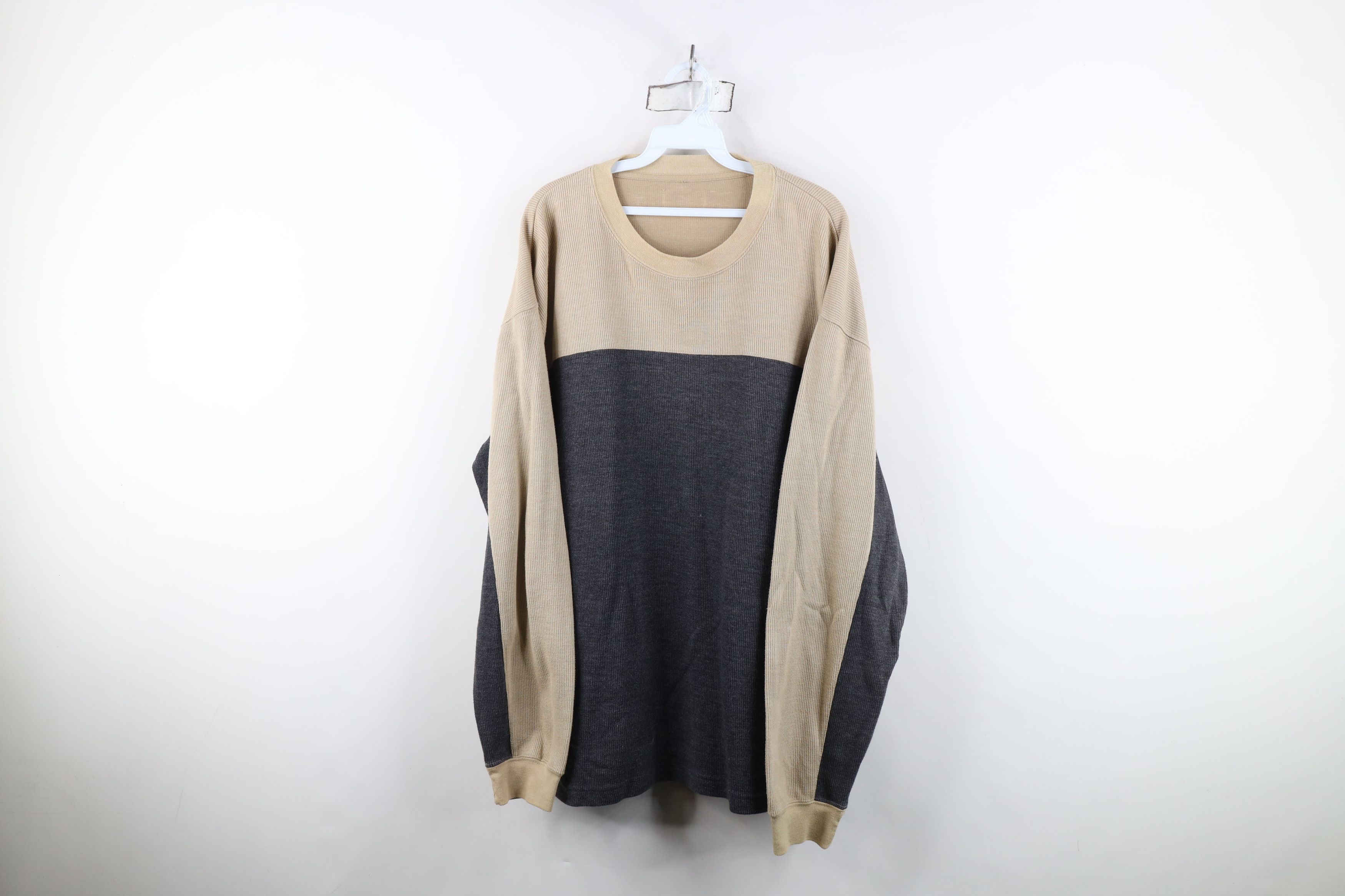 Vintage Vintage 90s Y2K Streetwear Ribbed Knit Long Sleeve T-Shirt Size US XL / EU 56 / 4 - 1 Thumbnail