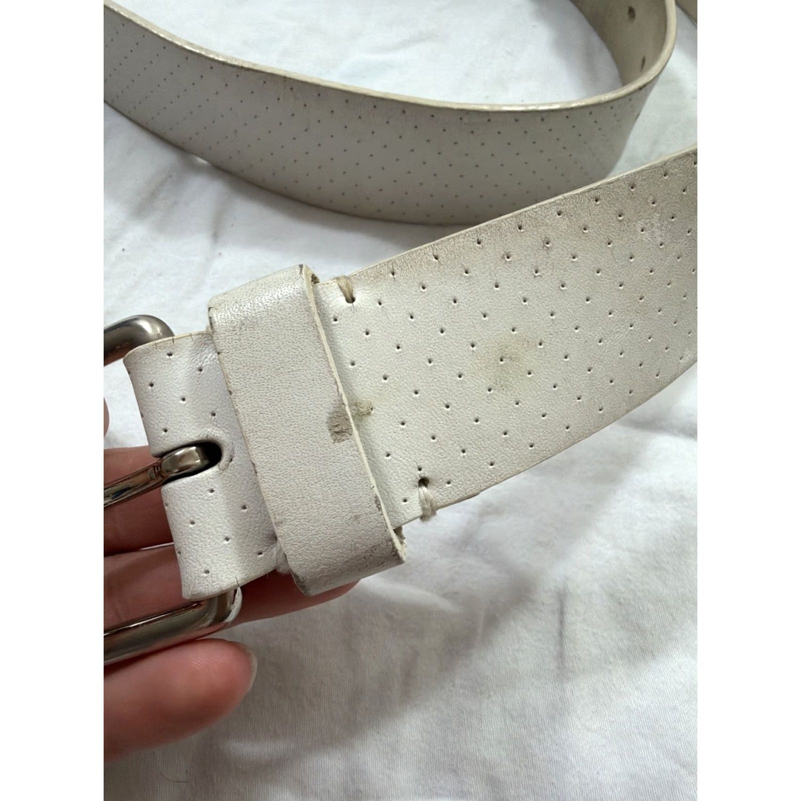 Lacoste Lacoste White Leather Belt Size 40 Men Belt Leather White Lacoste 40 Mens Size 40 - 4 Thumbnail