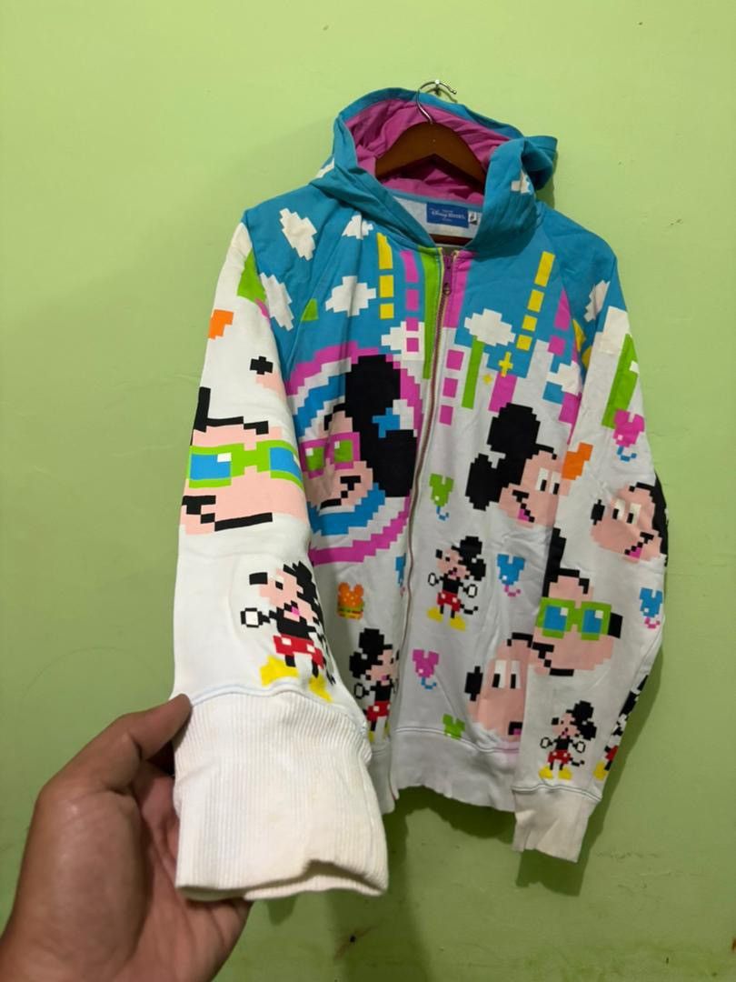 Disney VTG Mickey Mouse Fullprint Sweater Hoodies Multicolor Design Size US XL / EU 56 / 4 - 2 Thumbnail