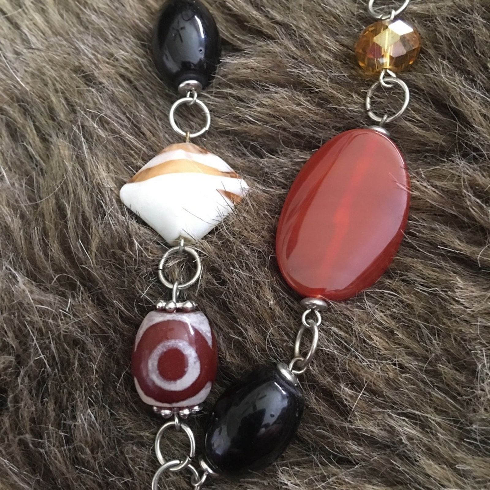 Jewelry Glass bead evil eye suede cord long necklace Size ONE SIZE - 6 Thumbnail