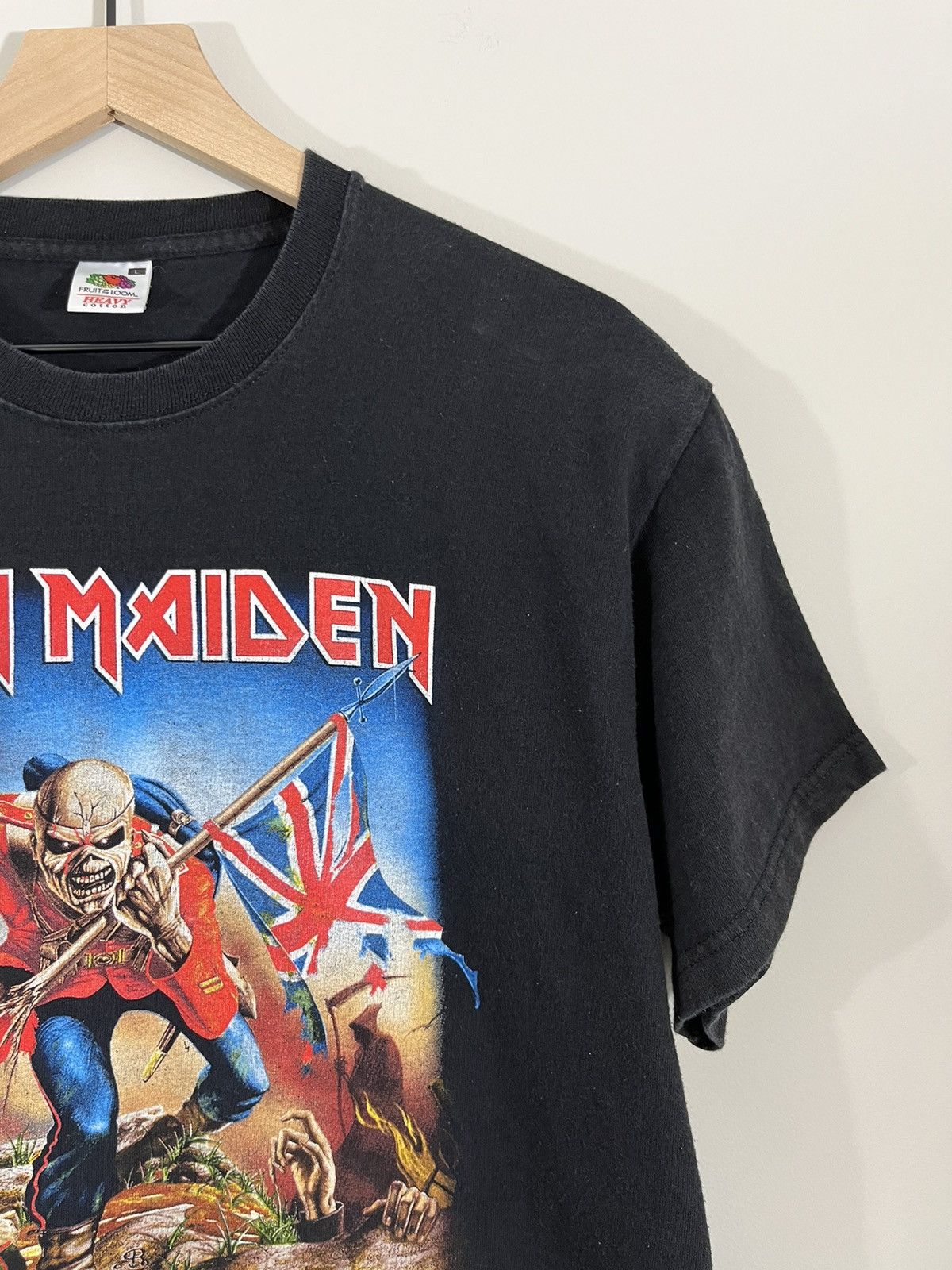 Band Tees Iron Maiden 2000s Faded Union Jack British Flag Band Tee Size US L / EU 52-54 / 3 - 4 Thumbnail