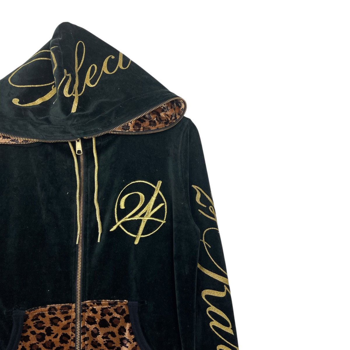 Japanese Brand 24 Karats Digger Big Logo Zipper Velvet Hoodie Size Small Size US S / EU 44-46 / 1 - 5 Thumbnail