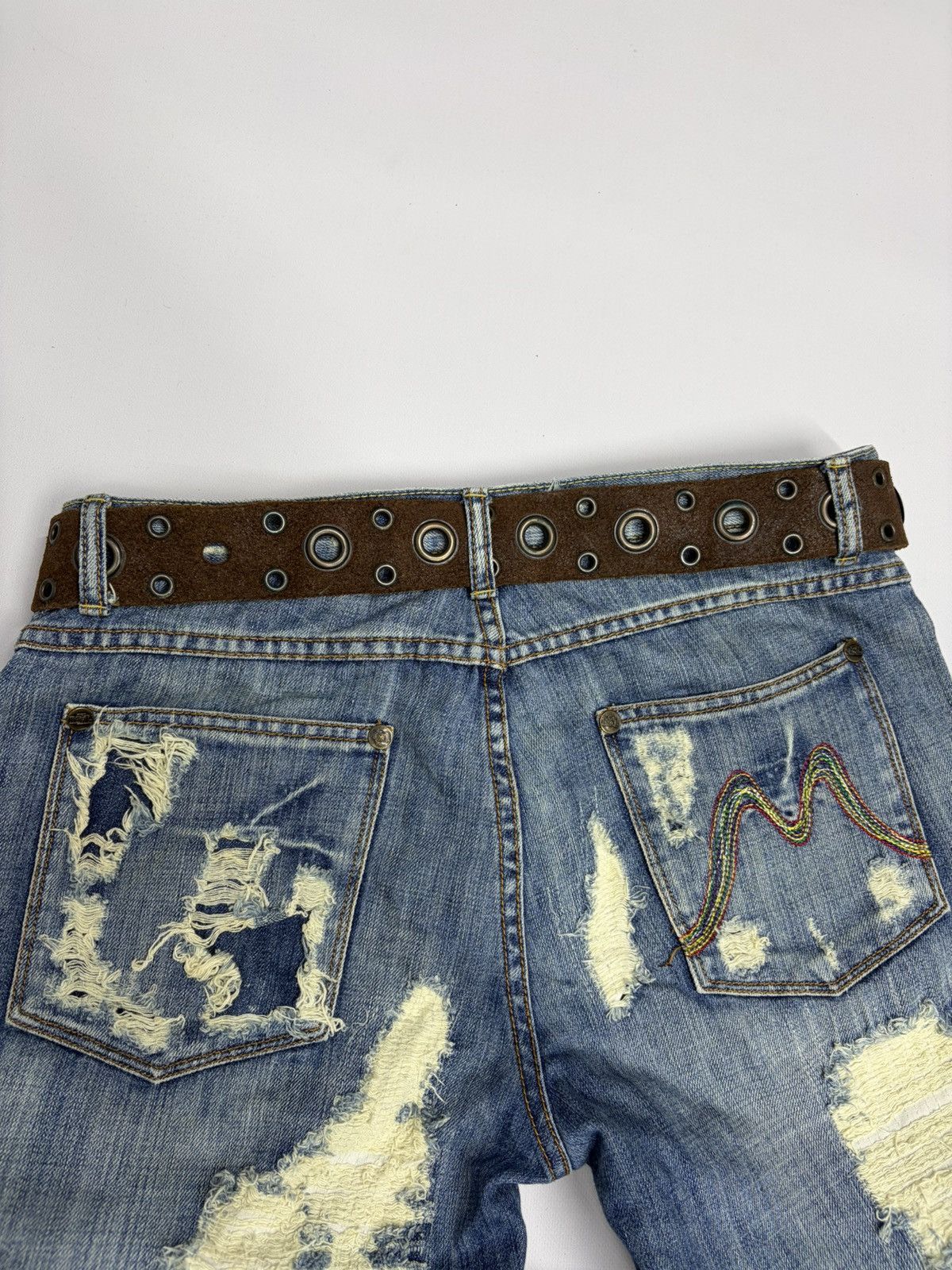 Hysteric Glamour Vintage Y2K Rhinestones Like Number Nine Punk Leather Belt Size 34 - 8 Thumbnail