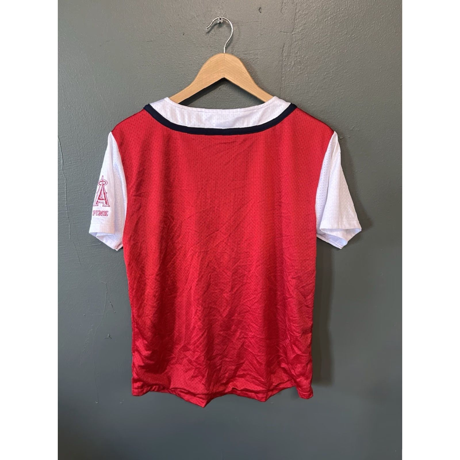 Victoria's Secret Victoria's Secret Pink Womens Short Sleeve Jersey Angel Baseball Crew Neck SZ S Pink Size 28" / US 6 / IT 42 - 2 Thumbnail