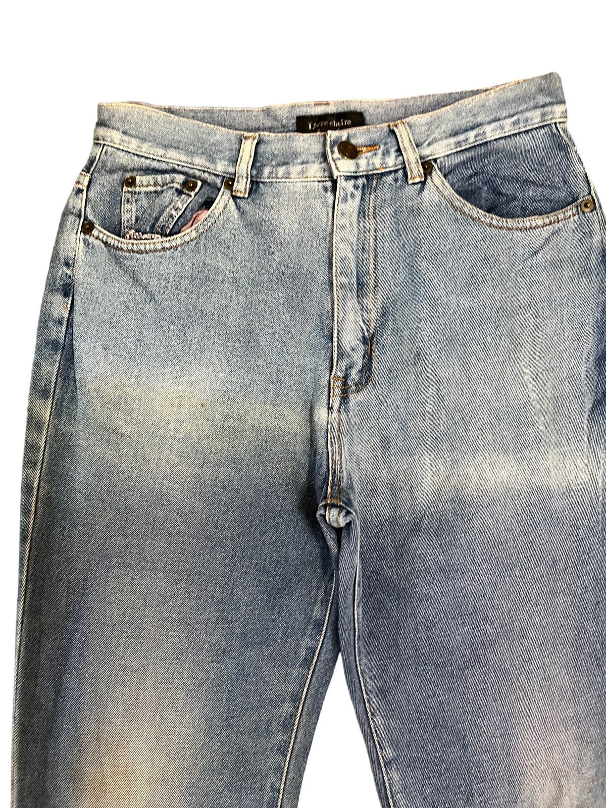 Japanese Brand Livre Claire Baggy/Flare Dualtone color Denim Size US 29 - 2 Thumbnail