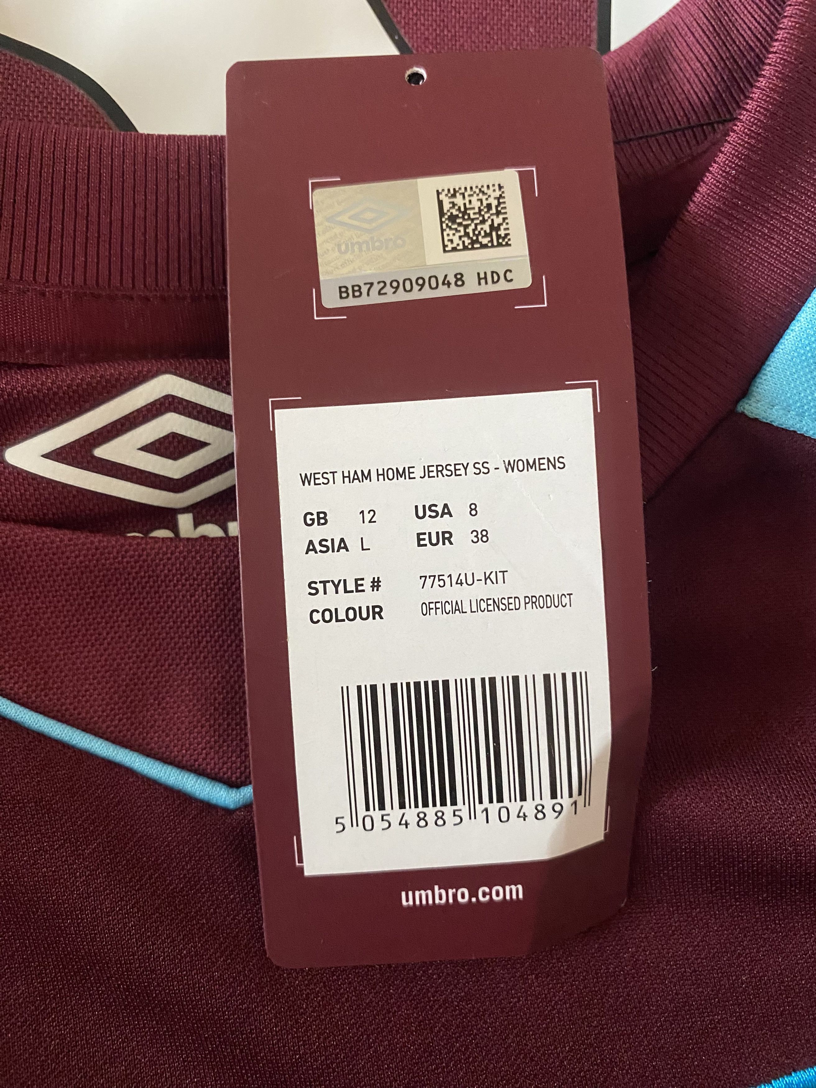 Umbro NEW - WEST HAM UNITED 2017 - 2018 - Umbro - S/M - UNIQUE Size US M / EU 48-50 / 2 - 8 Thumbnail