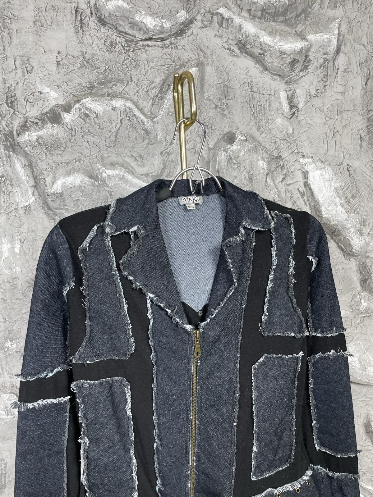 Designer × Japanese Brand × Vintage Patchwork Denim Stretch Jacket Y2K Junya Watanabe Style Size S / US 4 / IT 40 - 5 Thumbnail