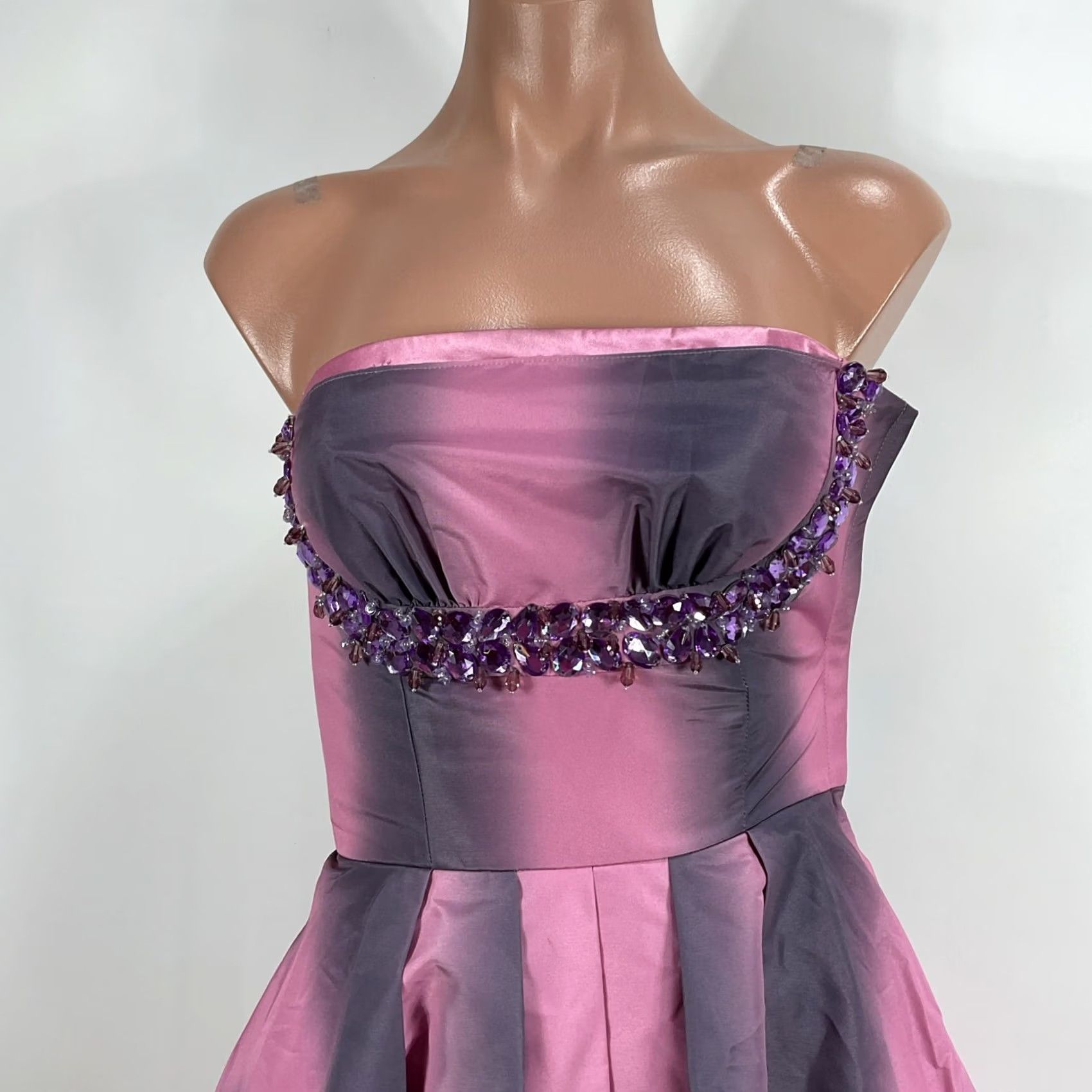 Betsey Johnson VINTAGE Betsey Johnson Dress Womens 0 Pink Purple Ombre Beaded Birthday Party Mini y2k Size XS / US 0-2 / IT 36-38 - 3 Thumbnail