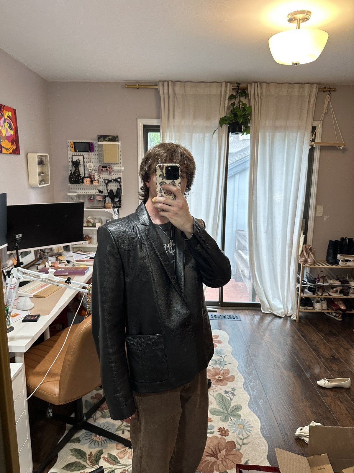 Saint Laurent Paris SS19 Leather Jacket Blazer Western Detail Size US M / EU 48-50 / 2 - 13 Thumbnail