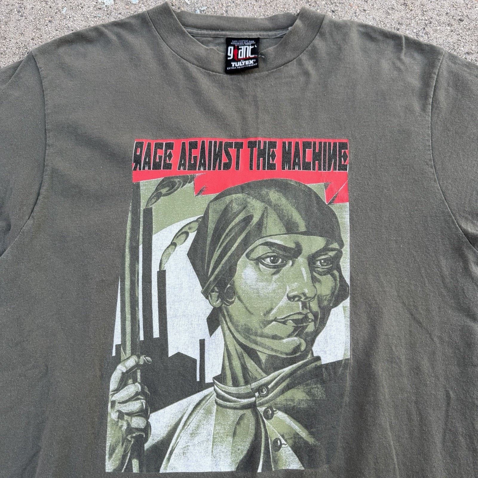 Band Tees × Giant × Vintage Vintage Giant Rage Against The Machine Women Rights Band Tee Size US L / EU 52-54 / 3 - 1 Thumbnail