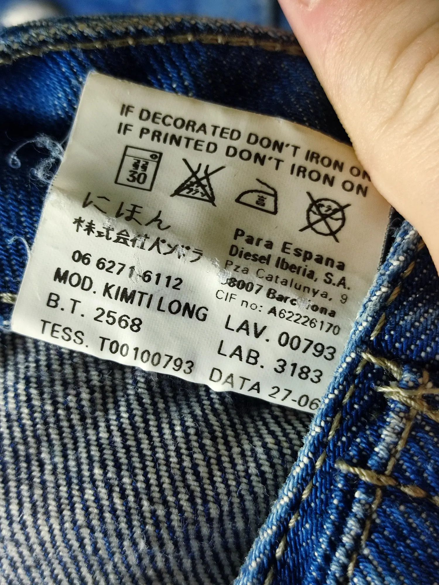 Diesel × Vintage Diesel Kimti Long Y2K Washed Denim Jacket Size S / US 4 / IT 40 - 13 Thumbnail