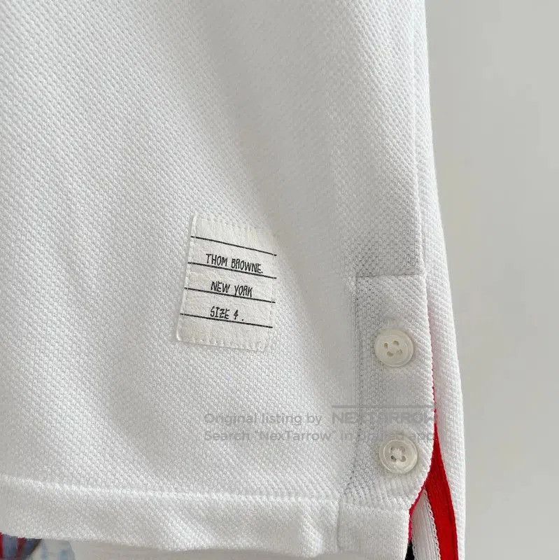 Thom Browne Thom Browne White Cotton Short Sleeve T-Shirt . Size XL / US 12-14 / IT 48-50 - 4 Thumbnail