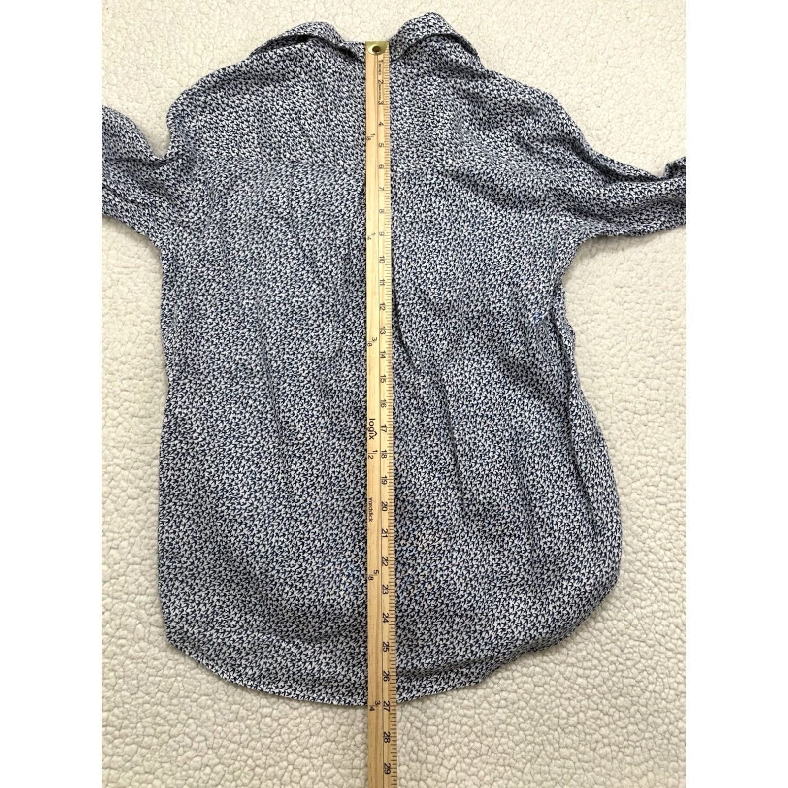 Vintage VINTAGE Grayson Button-Up Shirt Women XS Linen Birds Blue Long Sleeve Collared Button-Front Size XS / US 0-2 / IT 36-38 - 6 Thumbnail