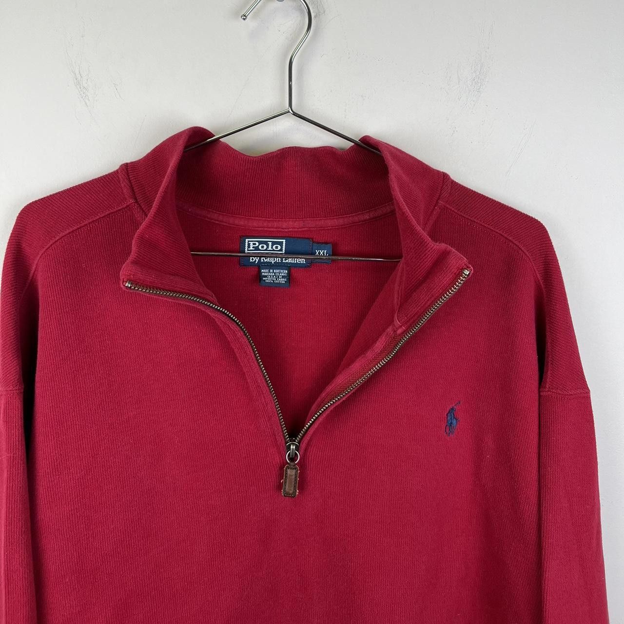 Polo Ralph Lauren Polo Ralph Lauren 1/4 Zip Pullover - Vintage Red Size US XXL / EU 58 / 5 - 3 Thumbnail