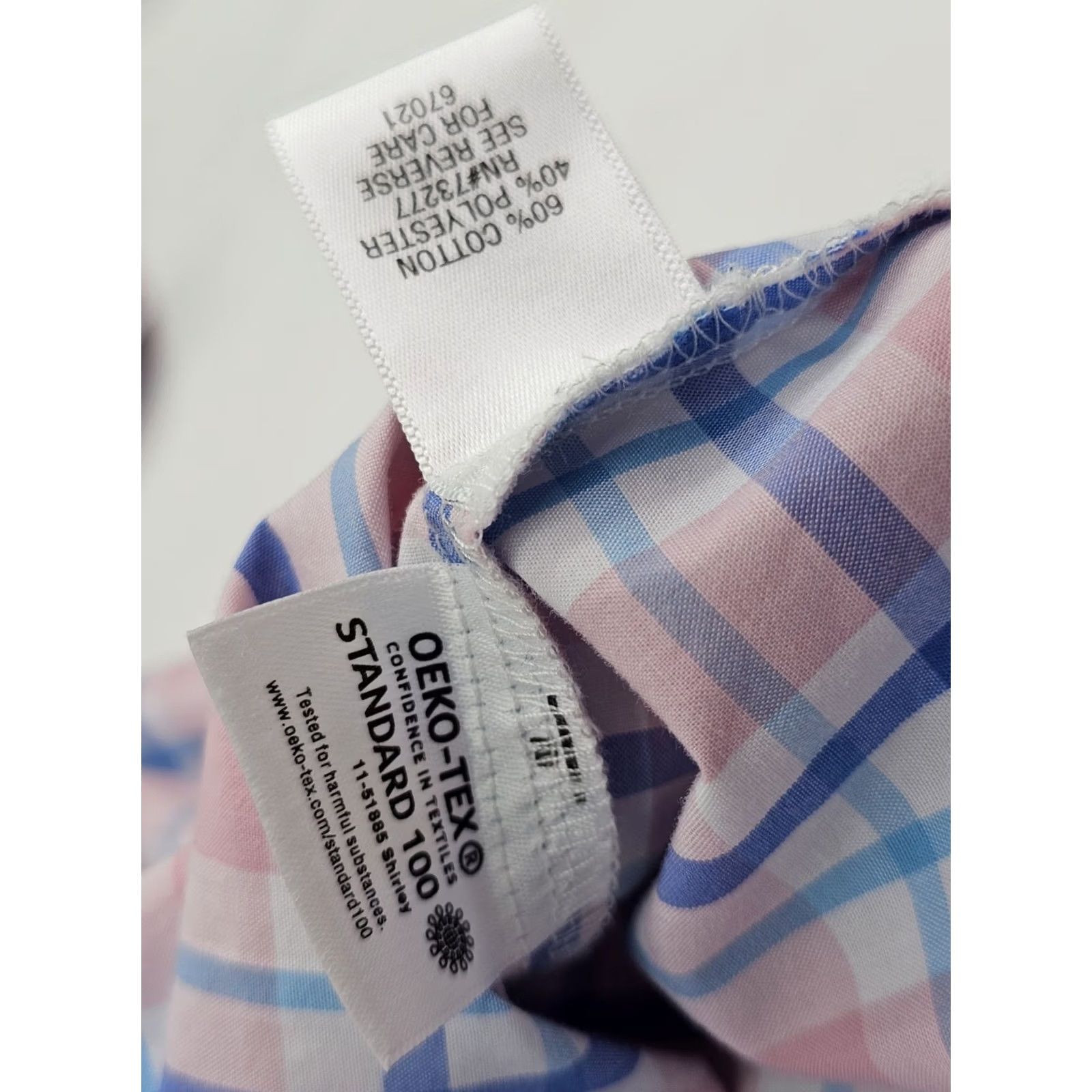 Croft & Barrow Croft & Barrow Easy Care Button Shirt Men L Pink / Blue Plaid EUC - Short Sleeve, Button-Front, Pocket, Cotton, Polyester, Classic Fit Size US L / EU 52-54 / 3 - 5 Thumbnail