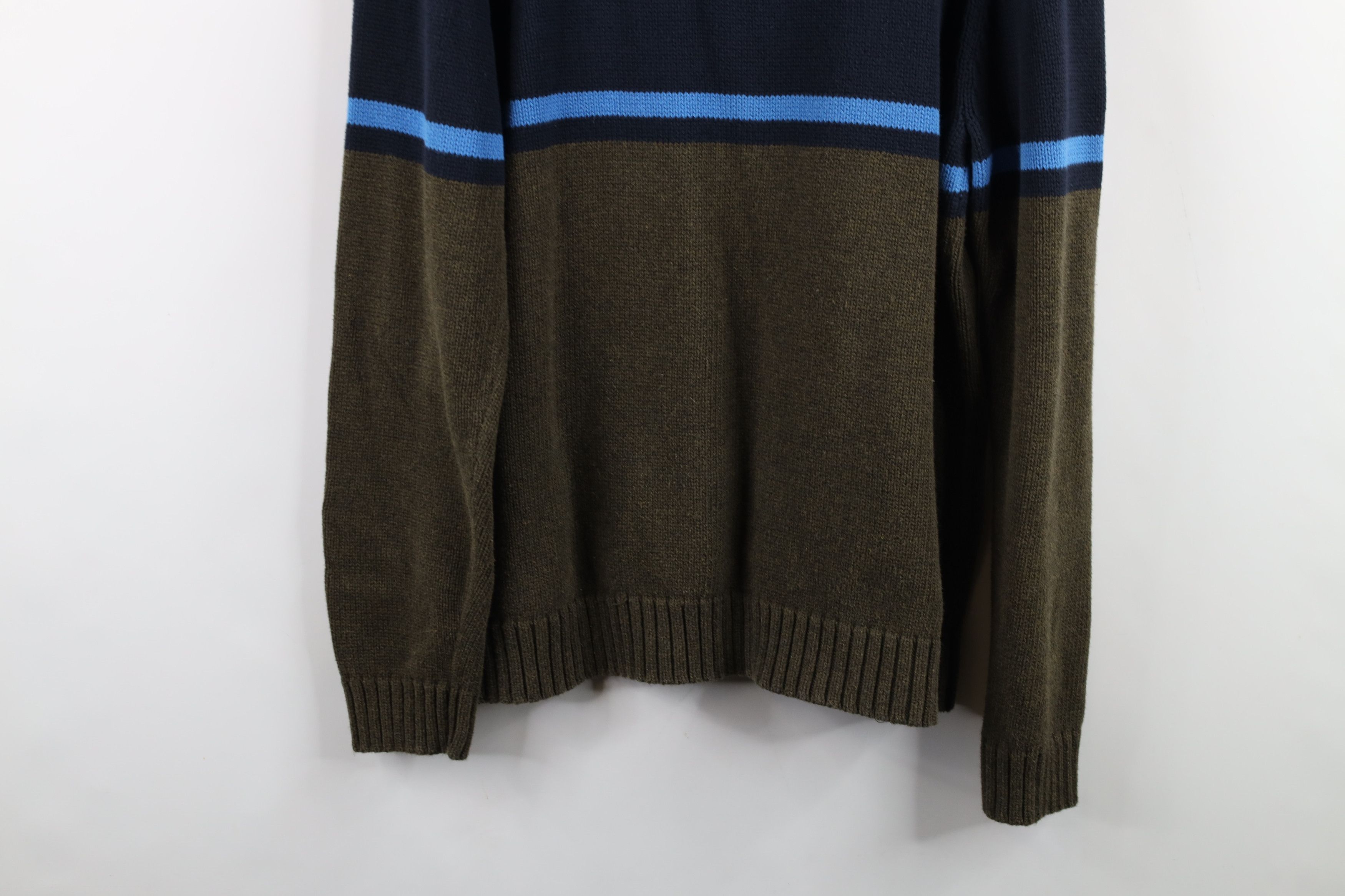 J.Crew × Vintage Vintage 90s J Crew Block Knit Half Zip Pullover Sweater Size US L / EU 52-54 / 3 - 11 Thumbnail