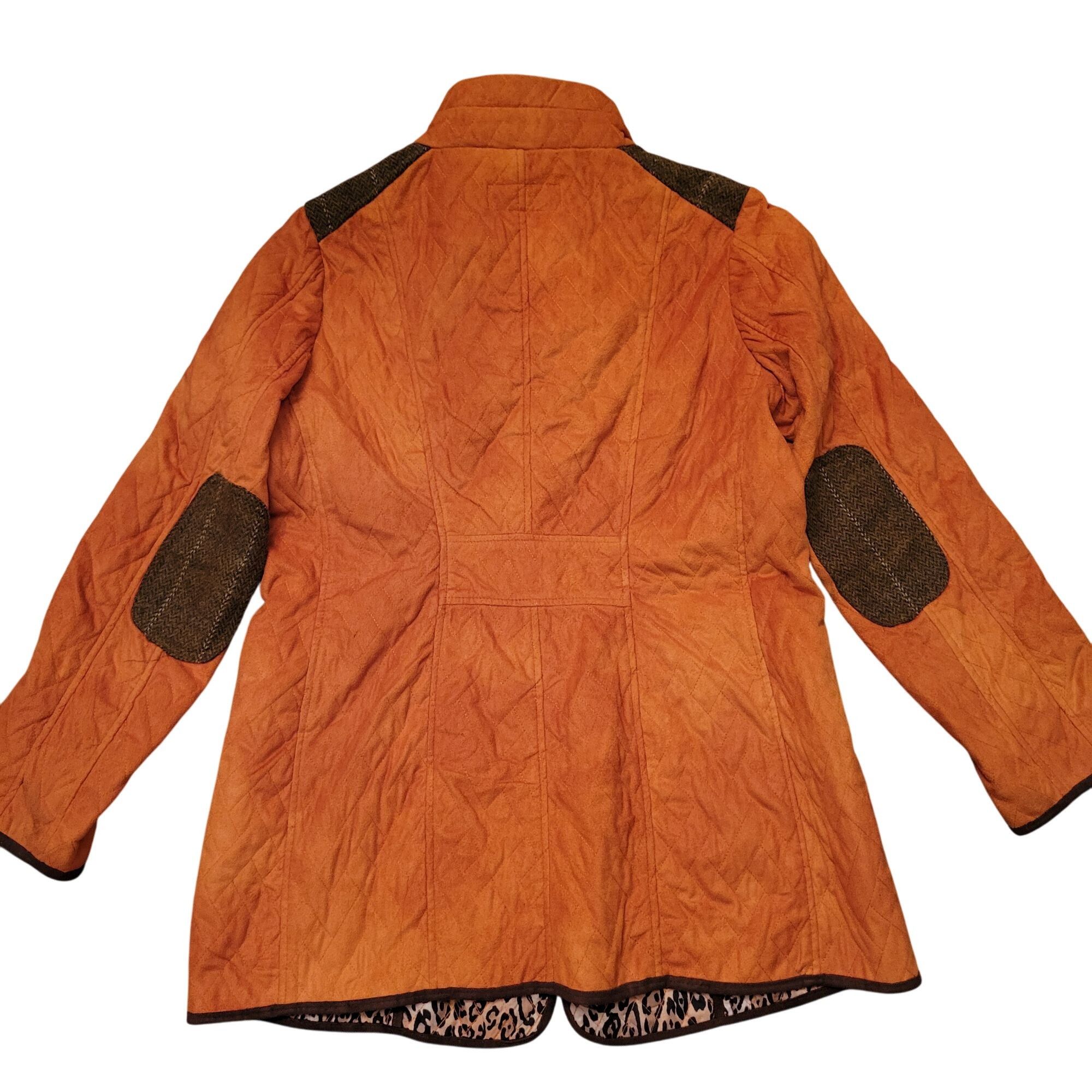 Other Tasha Polizzi Orange Quilted Coat L Leopard Print Lining Bro Size L / US 10 / IT 46 - 5 Thumbnail
