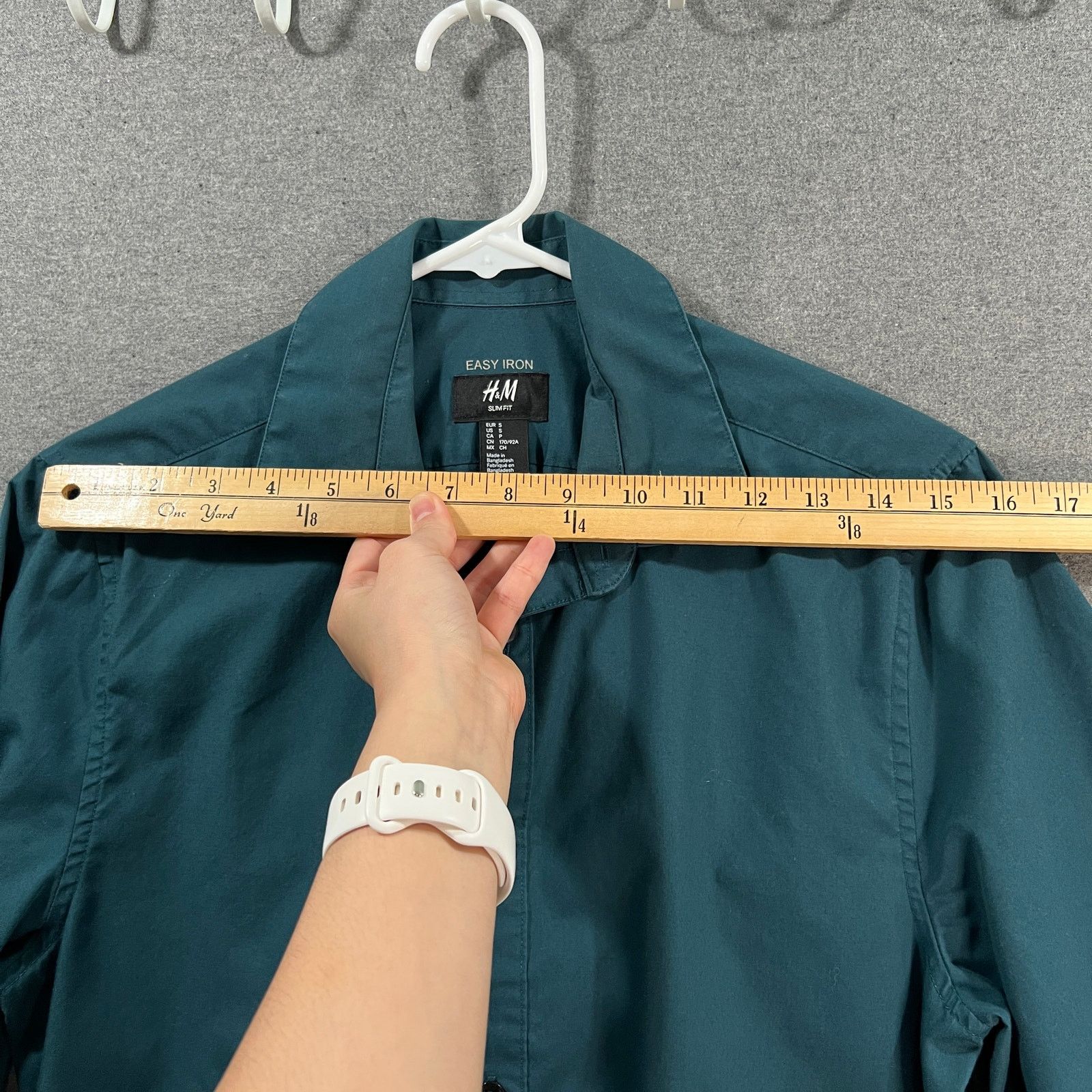 H&M H&M Men's Long-sleeve Button-up Shirt Green Size Small Size US S / EU 44-46 / 1 - 6 Thumbnail
