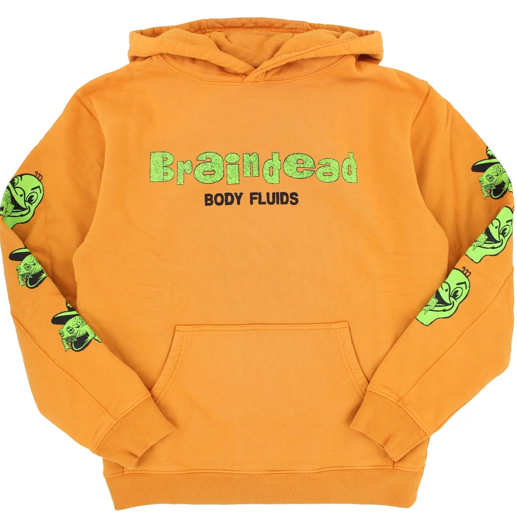 Brain Dead Brain Dead Toad Licker Hoodie Mens Orange S Hooded Graphic Print Pockets Cotton Fleece Front Kangaroo Pocket Size US S / EU 44-46 / 1 - 2 Thumbnail