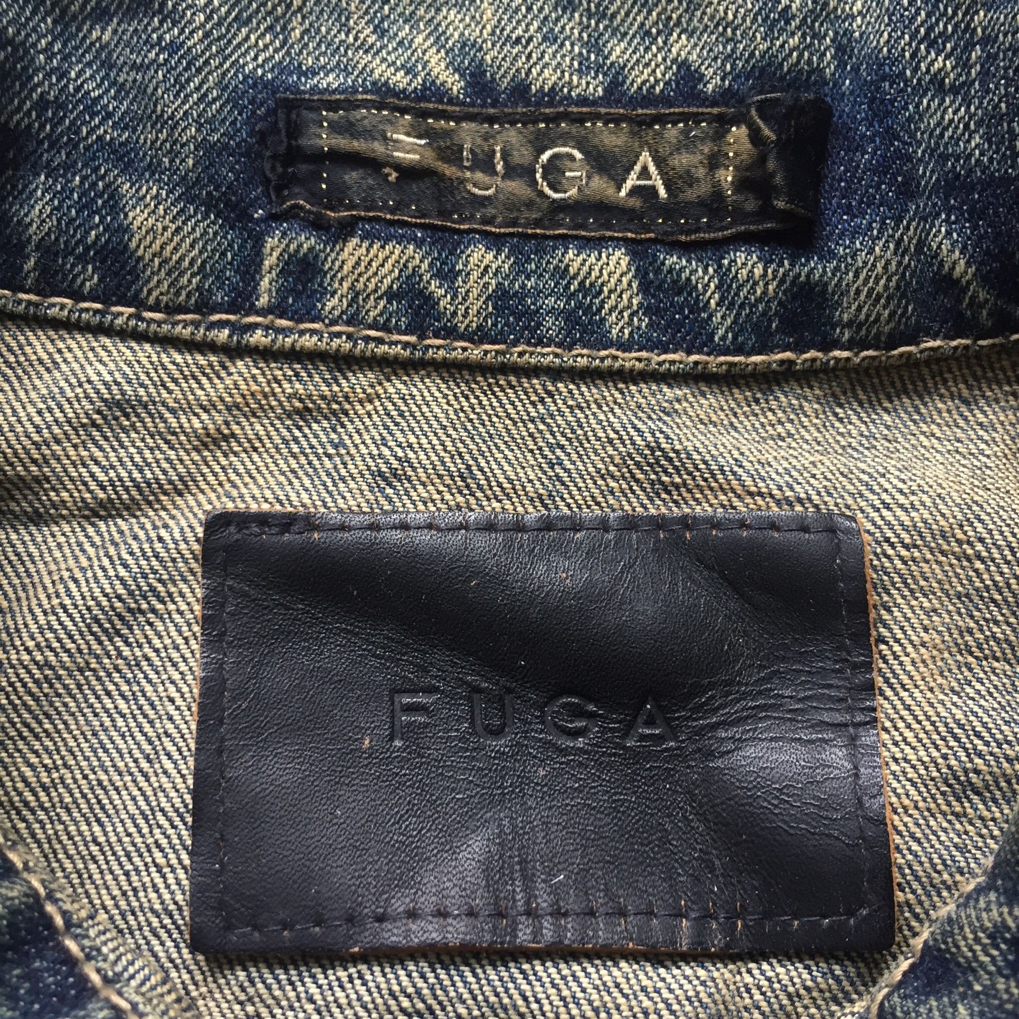 GOSTAR DE FUGA Fuga Mud Wash Faded Denim And Leather Vest Jacket Size US M / EU 48-50 / 2 - 4 Thumbnail