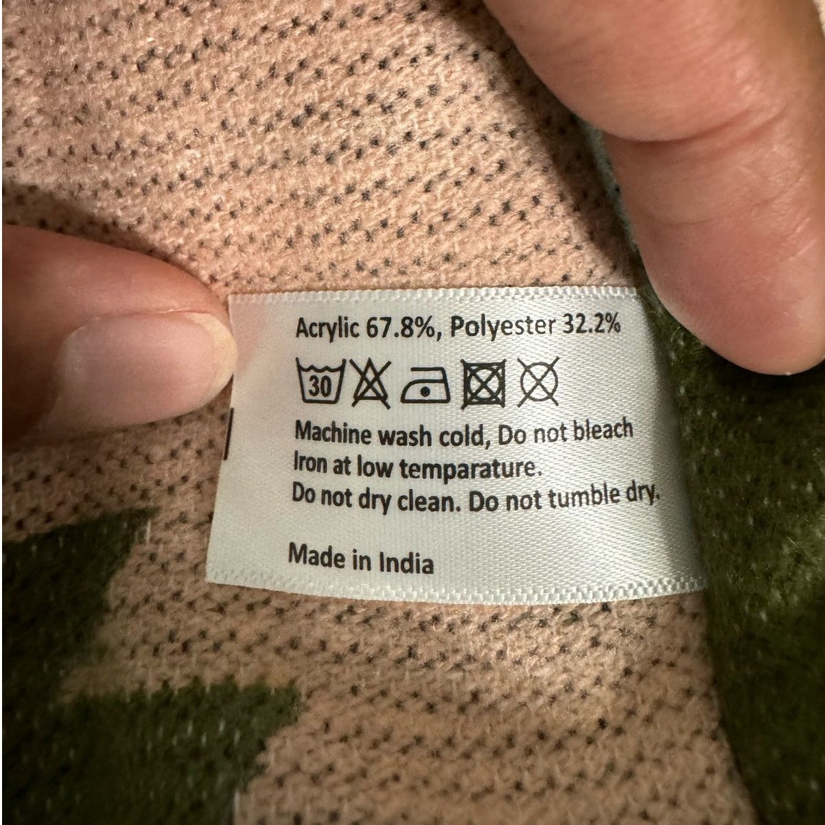 Unknown London TAMSY Peach Olive Color Open Front Jacquard Jacket Women’s Size ONE SIZE - 4 Thumbnail