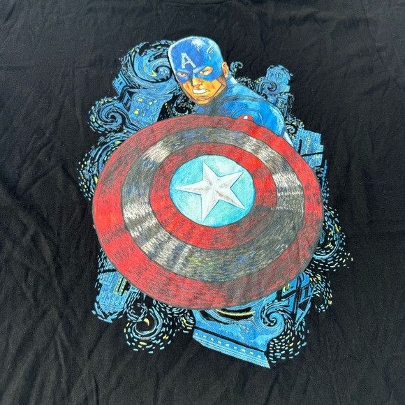 Marvel Comics New Men's Marvel Captain America Swirl Pattern T-Shirt Sz Ex Size US XL / EU 56 / 4 - 3 Thumbnail